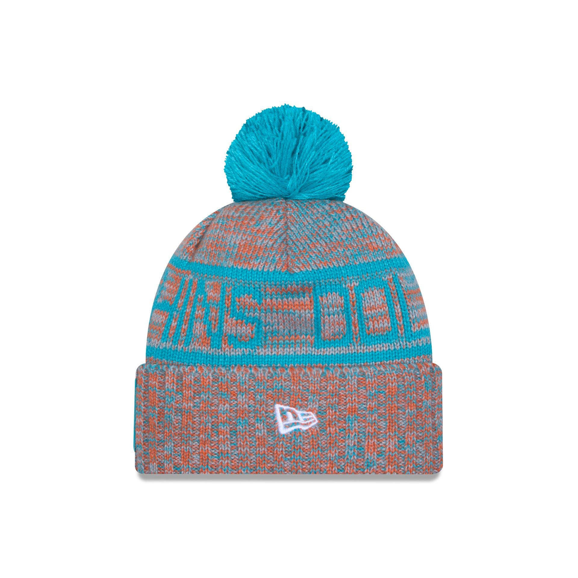 Alternative view of Miami Dolphins 2025 Sideline Cold Weather Pom Knit Hat