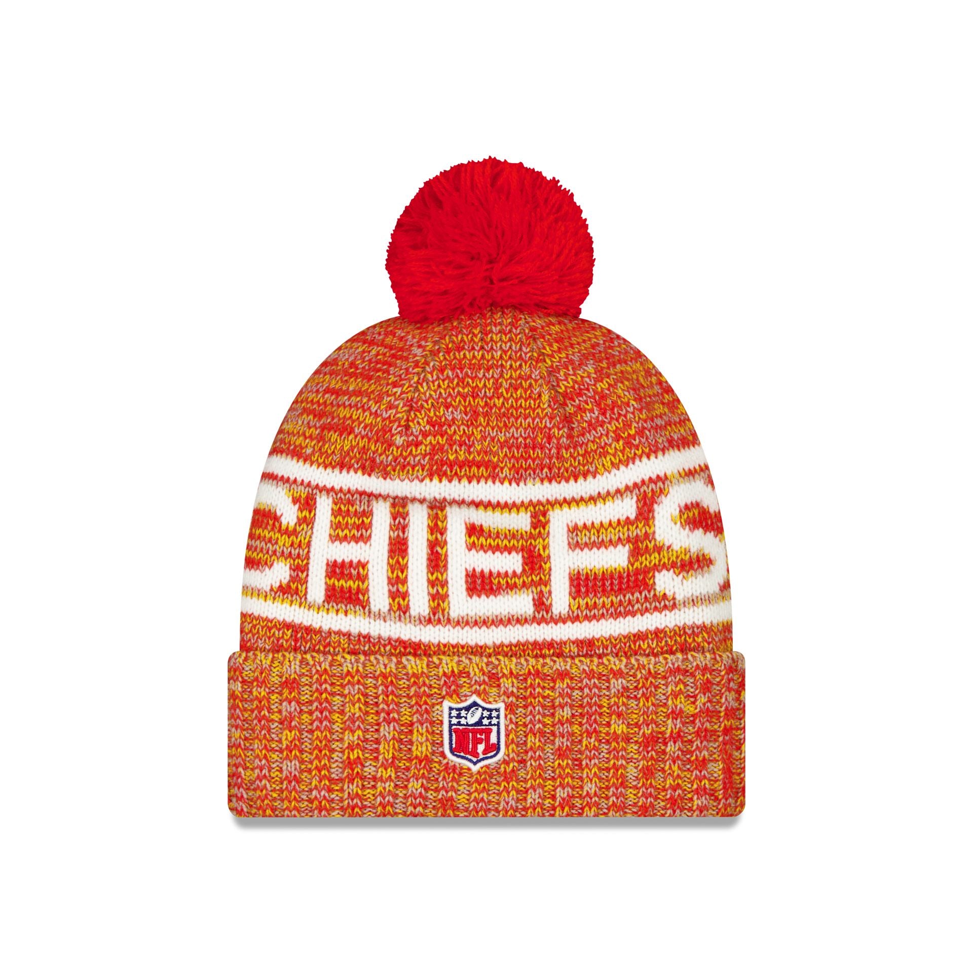 Alternative view of Kansas City Chiefs 2025 Sideline Cold Weather Pom Knit Hat