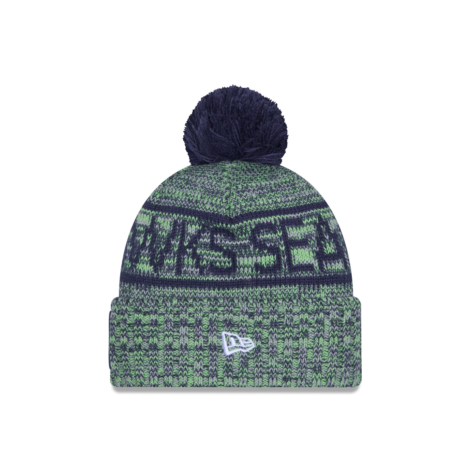 Alternative view of Seattle Seahawks 2025 Sideline Cold Weather Pom Knit Hat