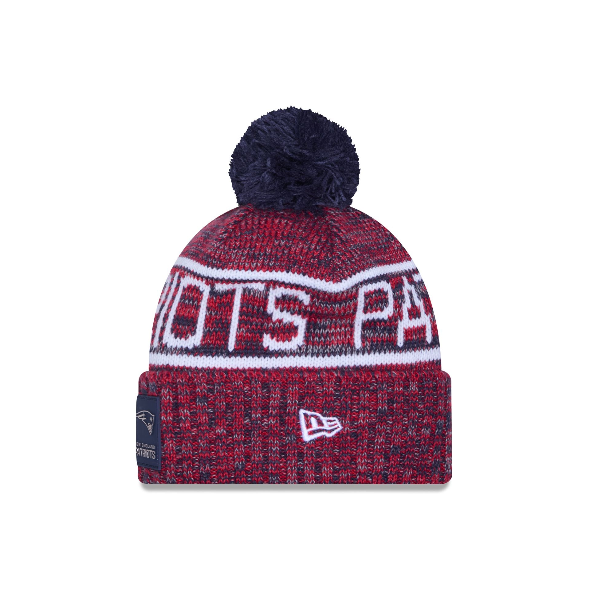 Alternative view of New England Patriots 2025 Sideline Cold Weather Pom Knit Hat