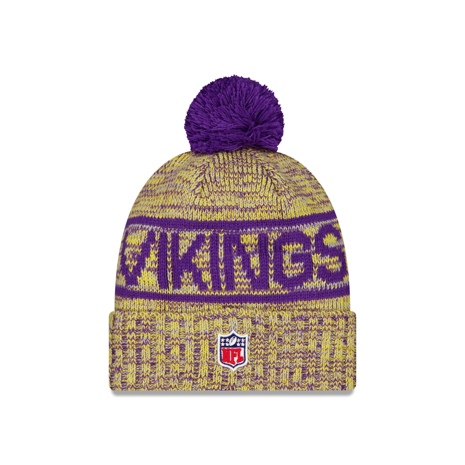 Alternative view of Minnesota Vikings 2025 Sideline Cold Weather Pom Knit Hat