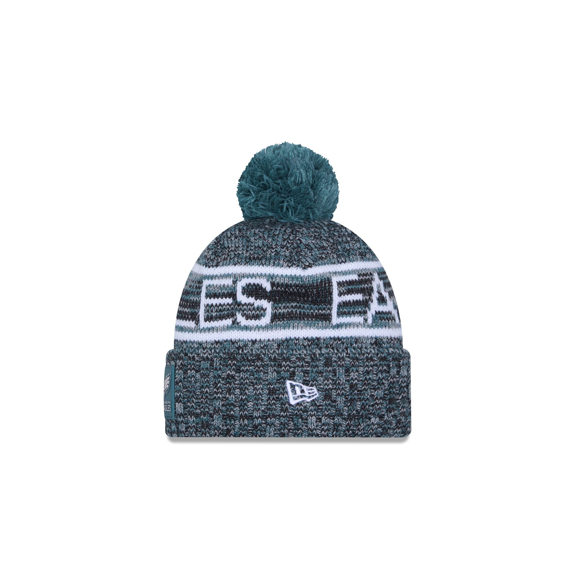 Alternative view of Philadelphia Eagles 2025 Sideline Cold Weather Kids Pom Knit Hat