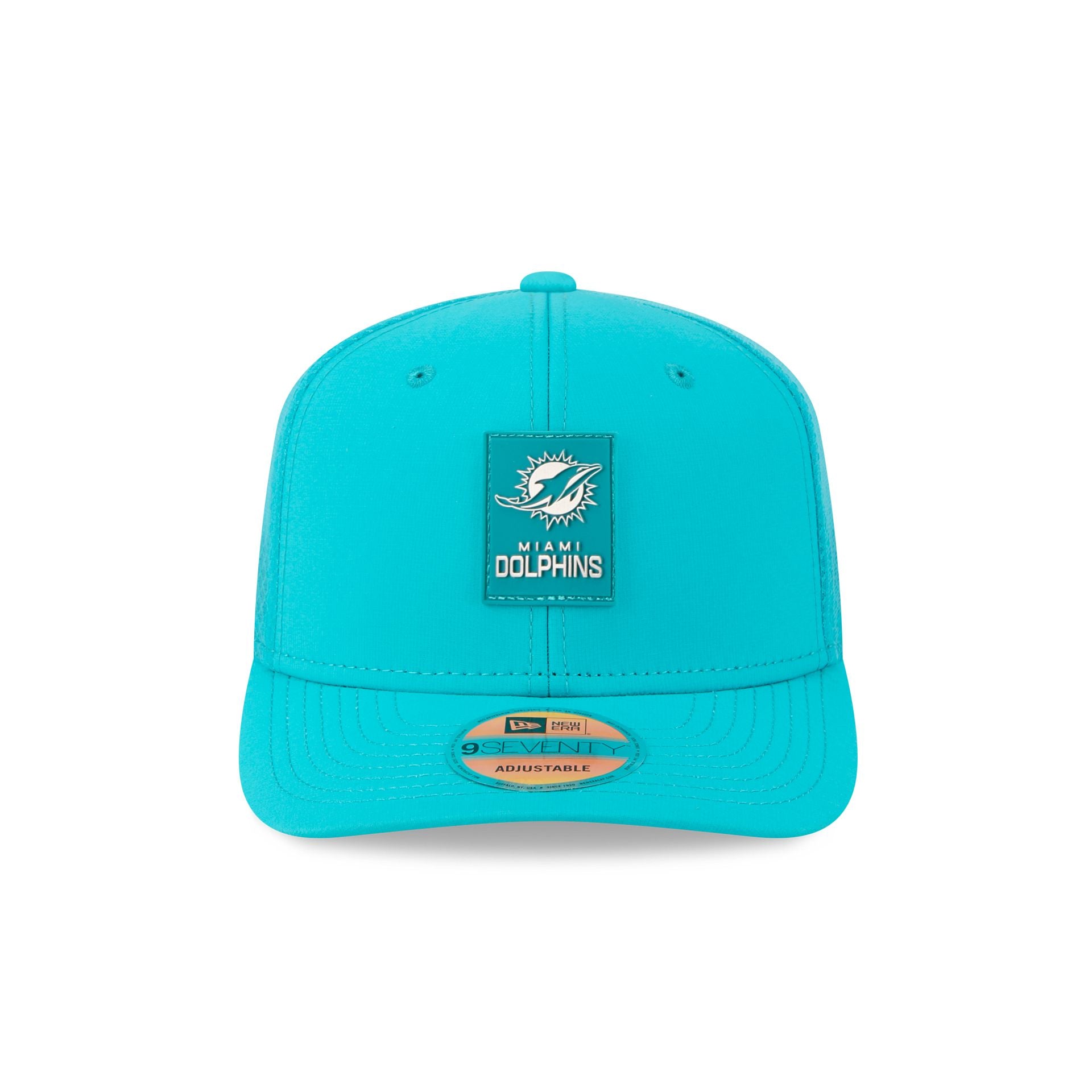 Alternative view of Miami Dolphins 2025 Sideline Hot Weather 9Seventy Trucker Hat