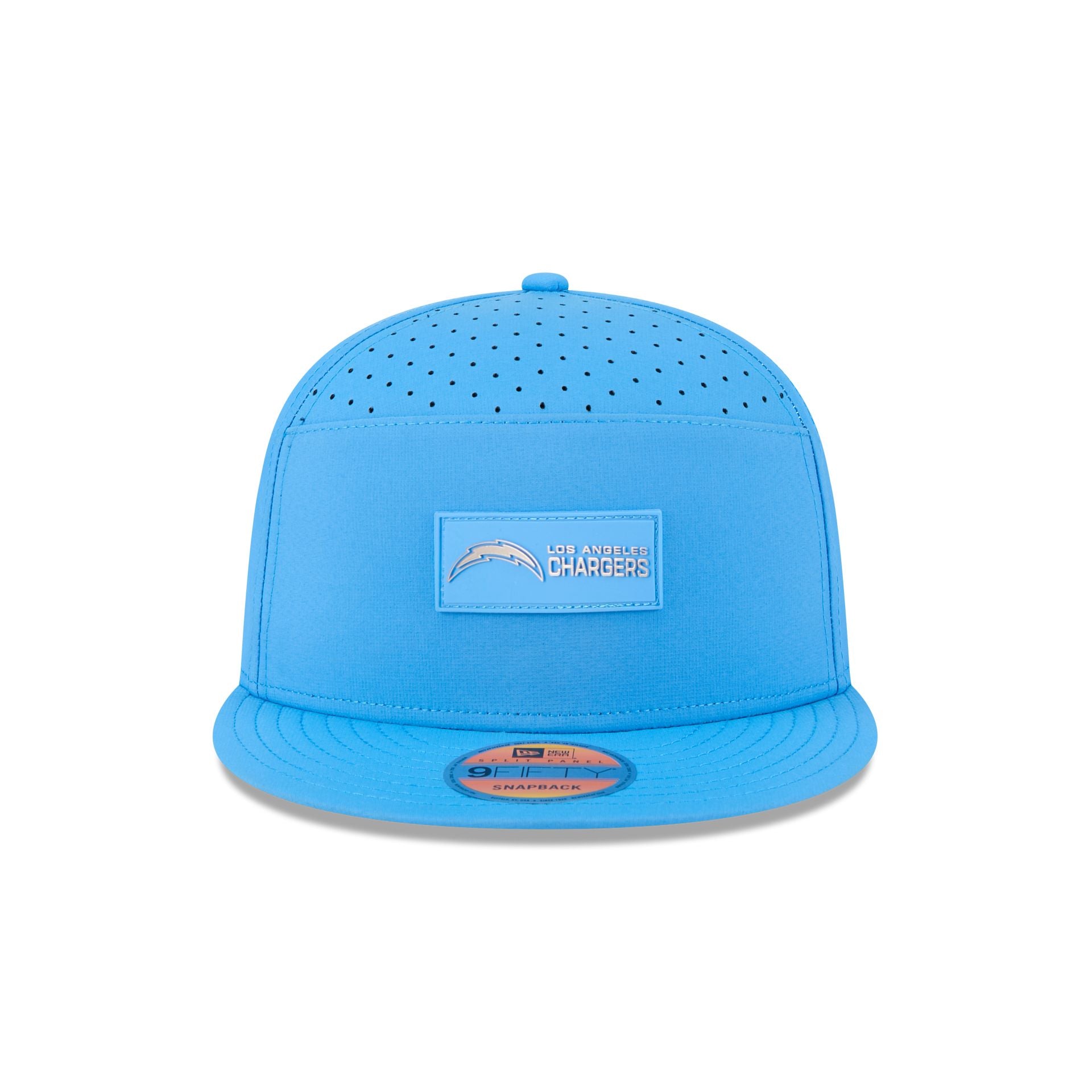 Alternative view of Los Angeles Chargers 2025 Sideline Hot Weather Split Panel 9Fifty Snapback Hat