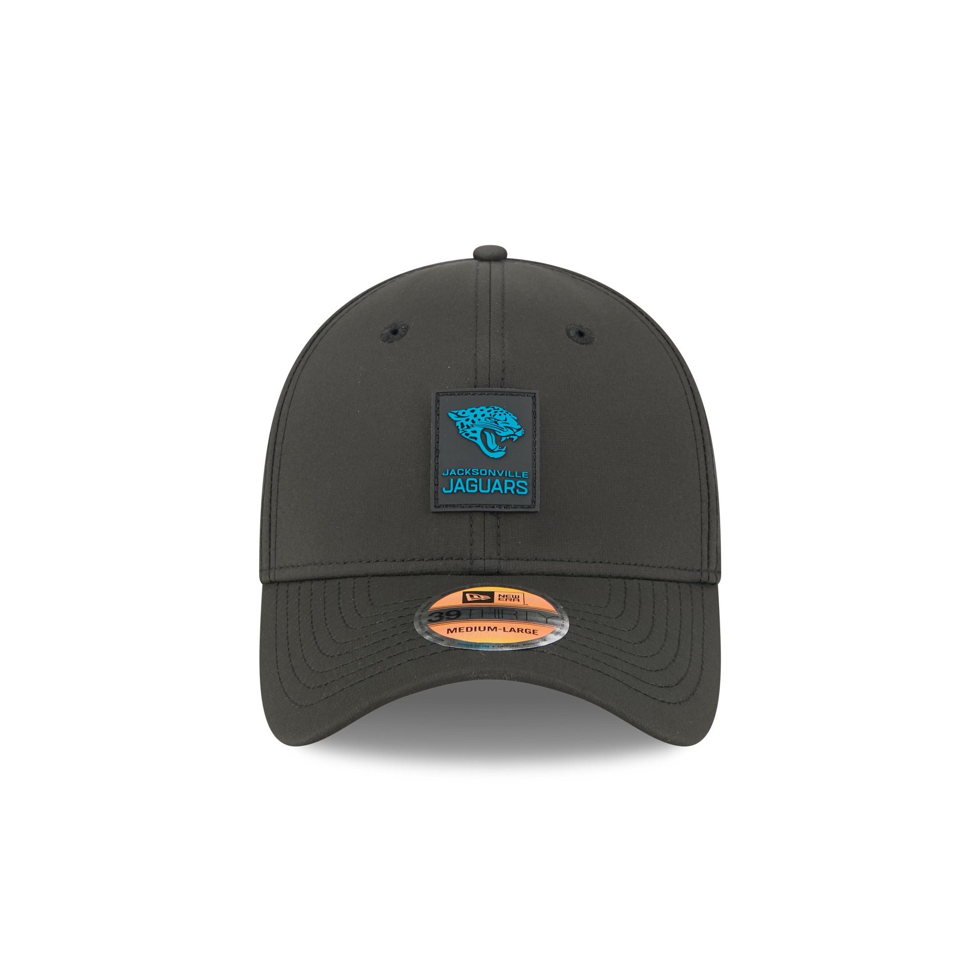 Alternative view of Jacksonville Jaguars 2025 Sideline Hot Weather Black 39Thirty Stretch Fit Hat