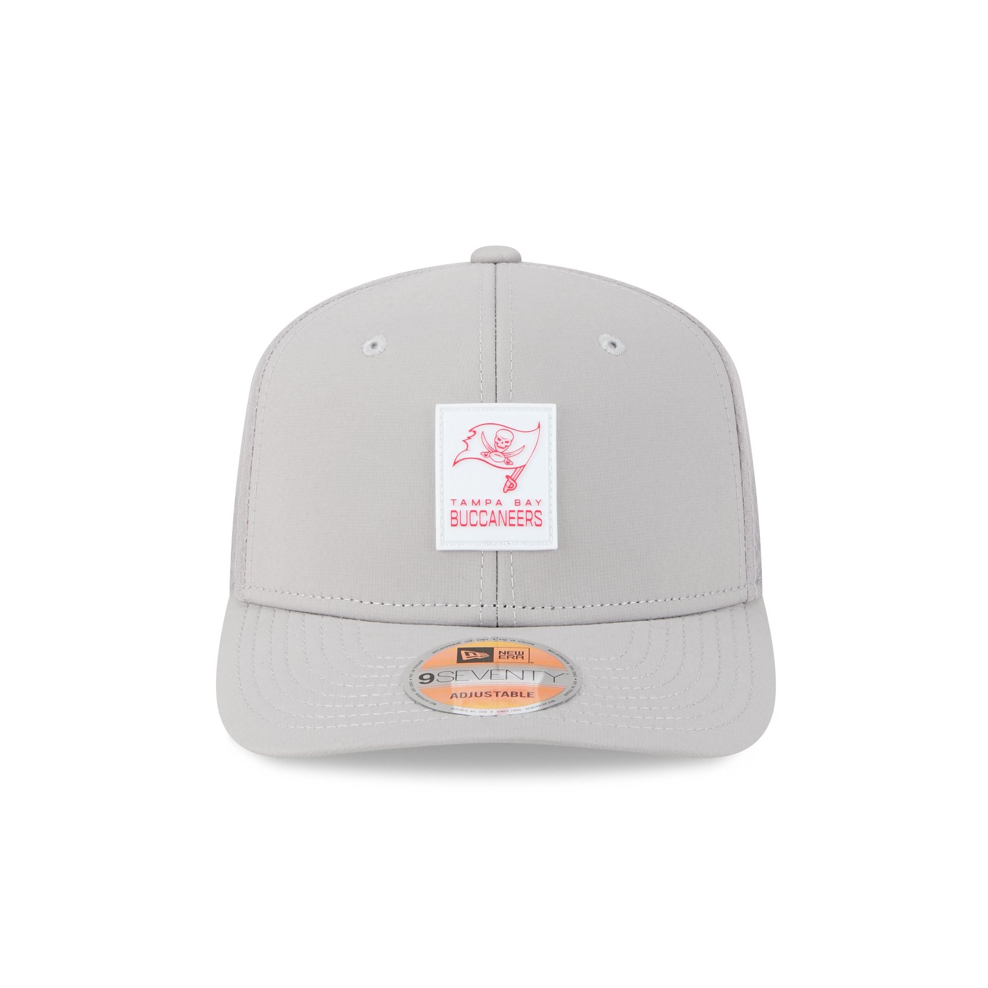 Alternative view of Tampa Bay Buccaneers 2025 Sideline Hot Weather Gray 9Seventy Trucker Hat