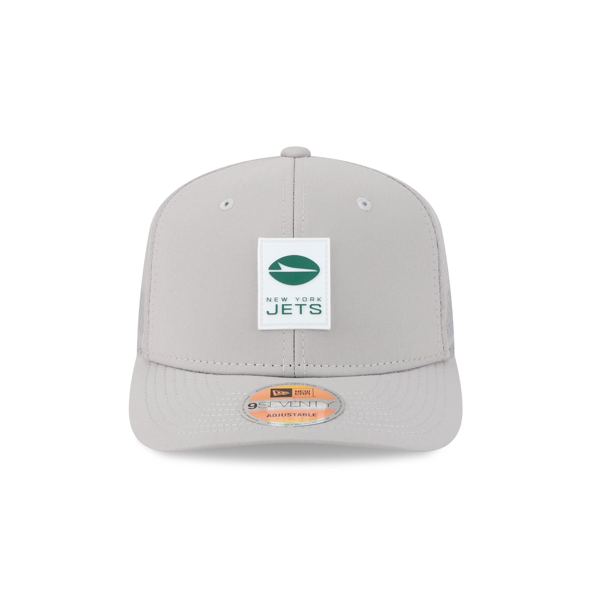 Alternative view of New York Jets 2025 Sideline Hot Weather Gray 9Seventy Trucker Hat