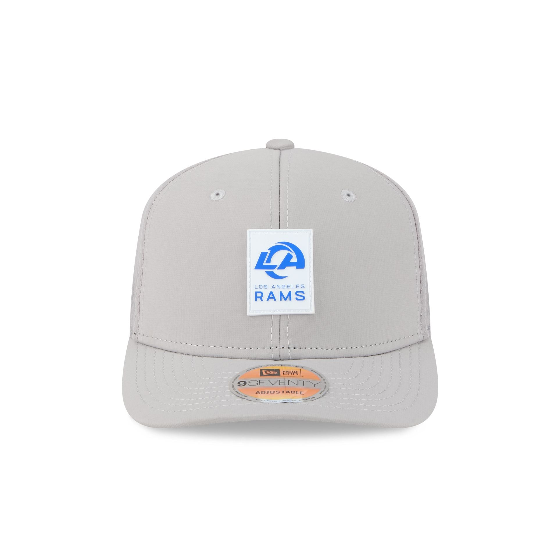 Alternative view of Los Angeles Rams 2025 Sideline Hot Weather Gray 9Seventy Trucker Hat