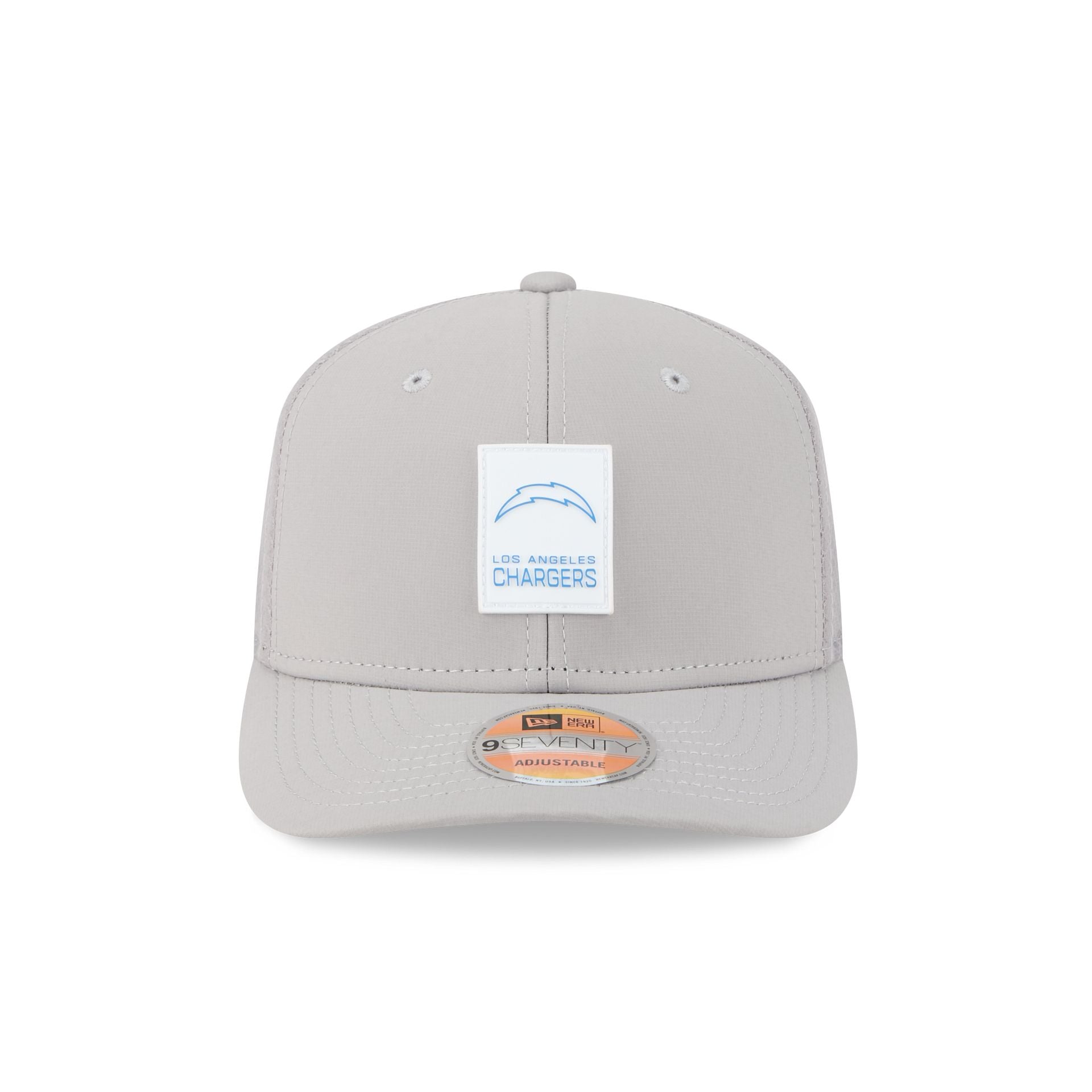 Alternative view of Los Angeles Chargers 2025 Sideline Hot Weather Gray 9Seventy Trucker Hat