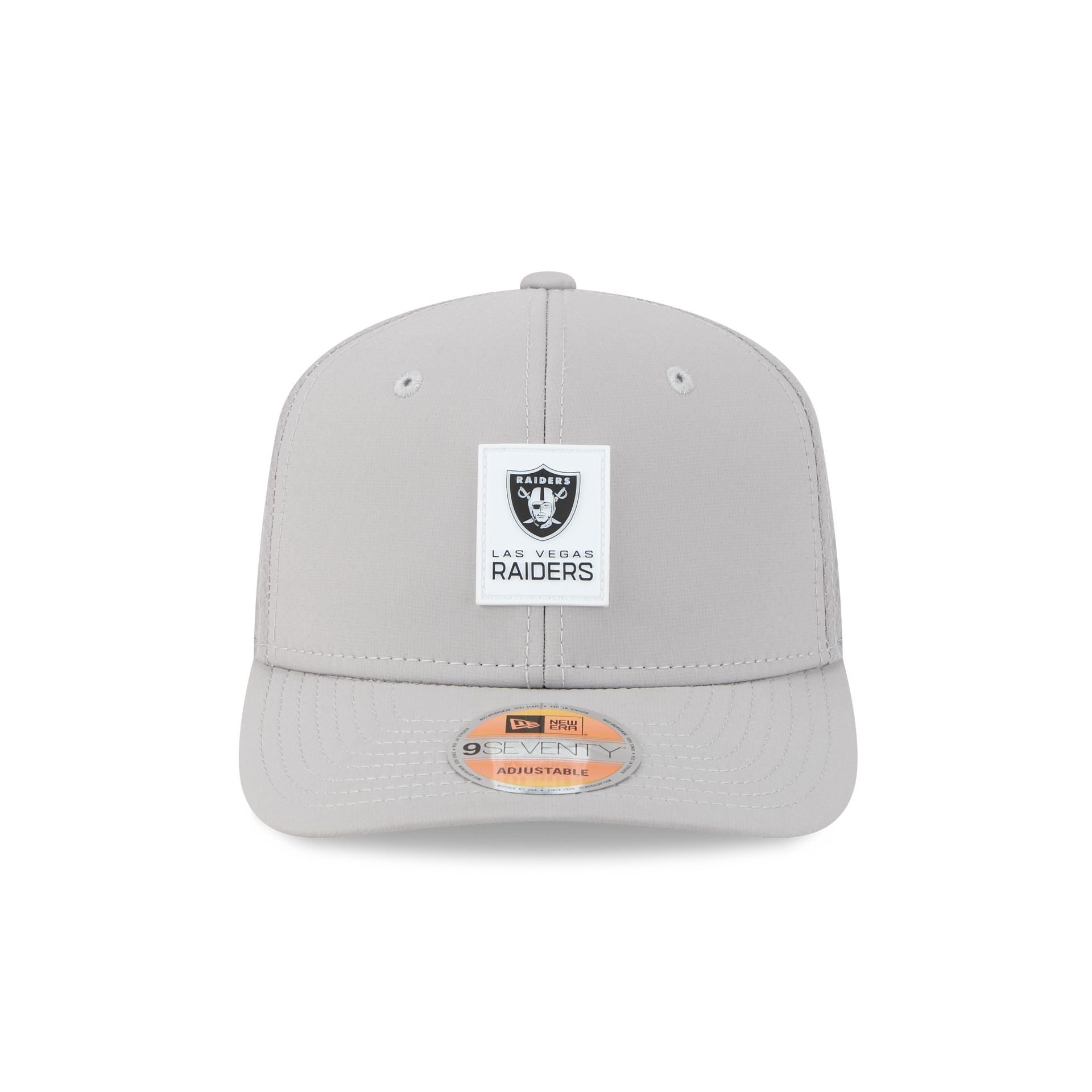 Alternative view of Las Vegas Raiders 2025 Sideline Hot Weather Gray 9Seventy Trucker Hat