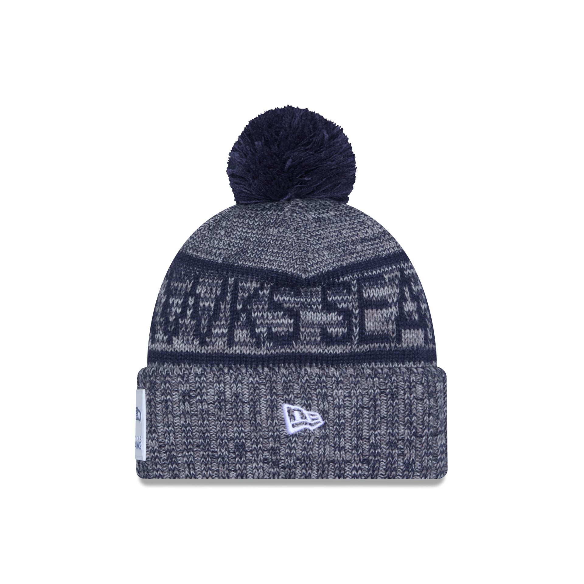 Alternative view of Seattle Seahawks 2025 Sideline Cold Weather Gray Pom Knit Hat