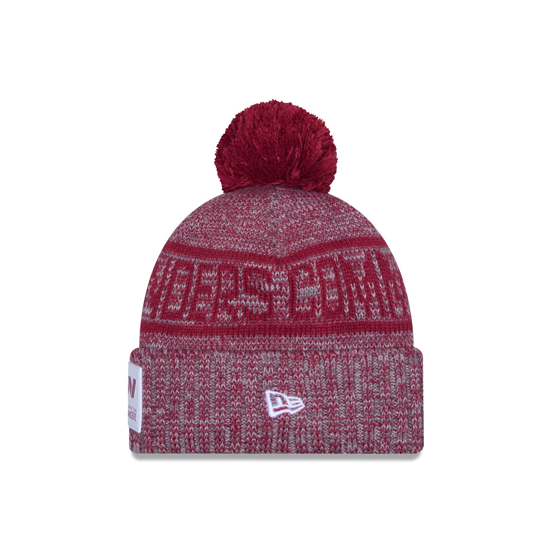 Alternative view of Washington Commanders 2025 Sideline Cold Weather Gray Pom Knit Hat
