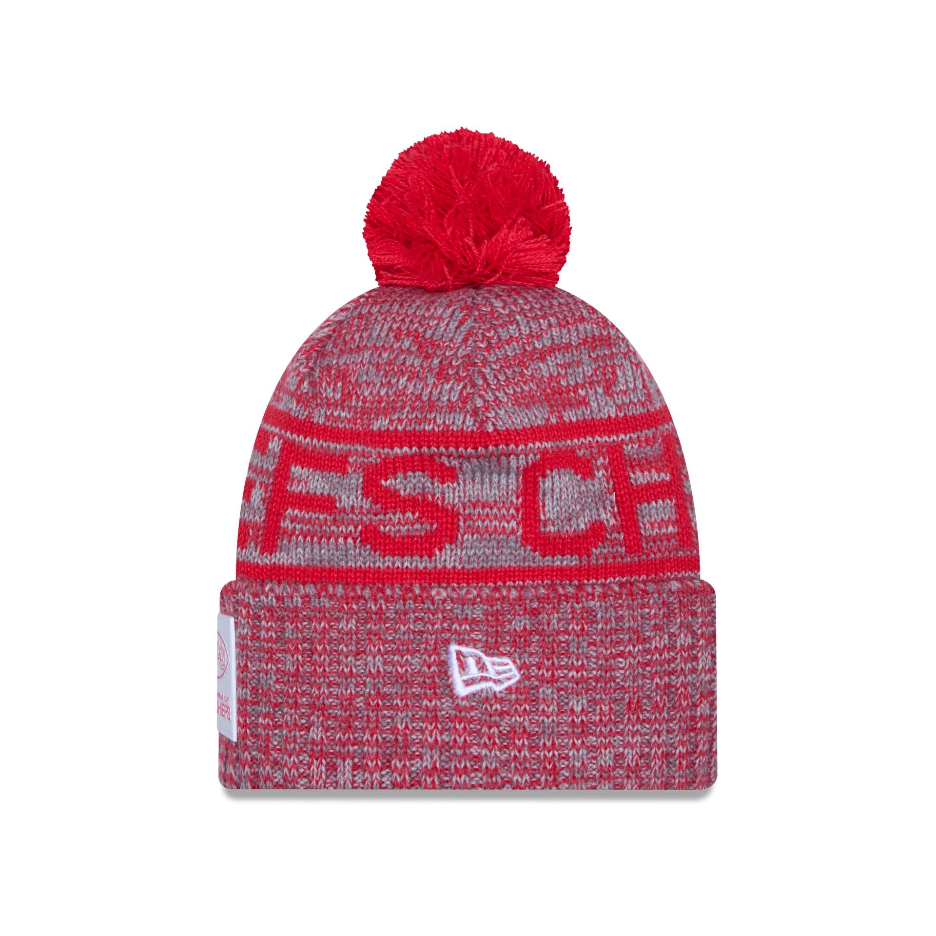 Alternative view of Kansas City Chiefs 2025 Sideline Cold Weather Gray Pom Knit Hat