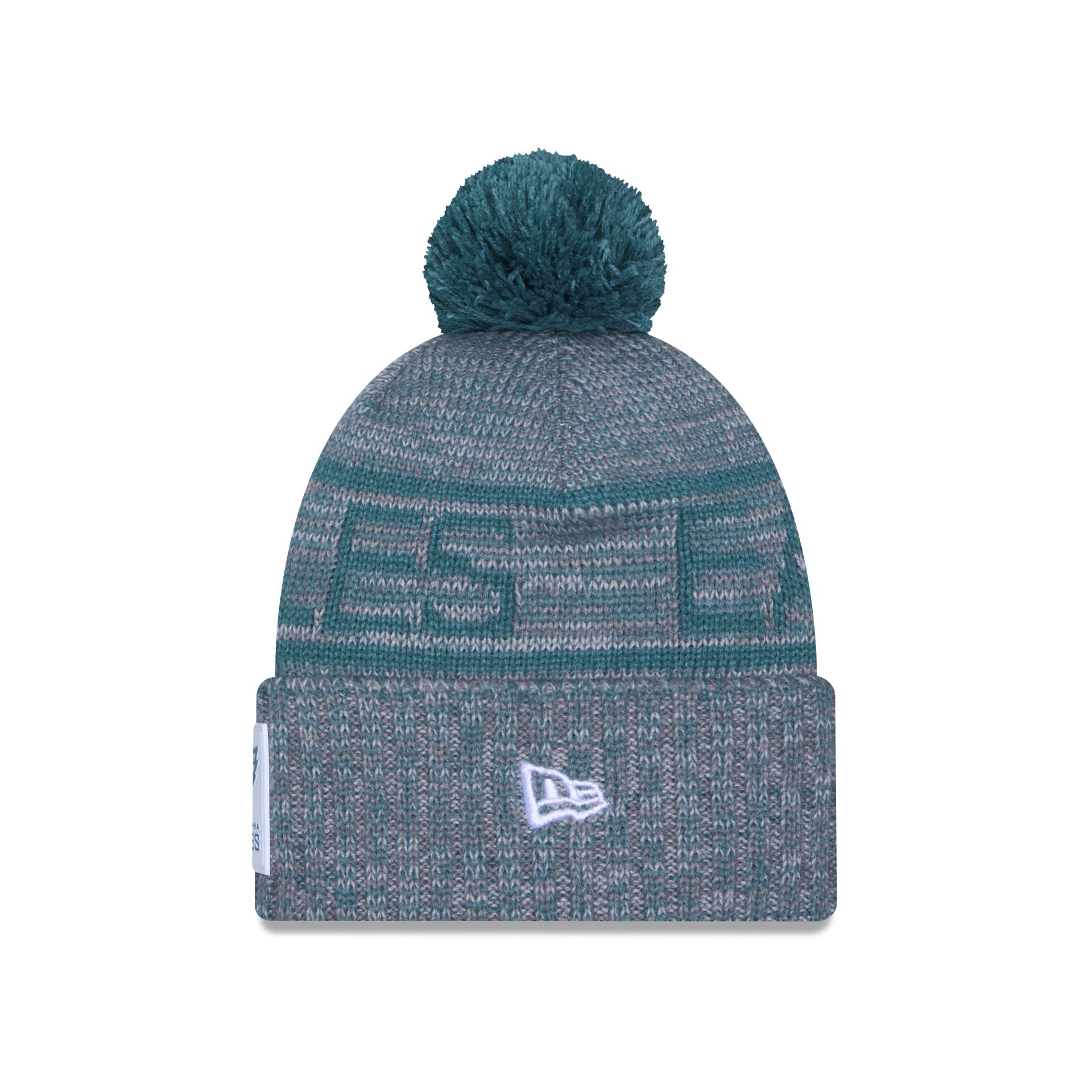 Alternative view of Philadelphia Eagles 2025 Sideline Cold Weather Gray Pom Knit Hat