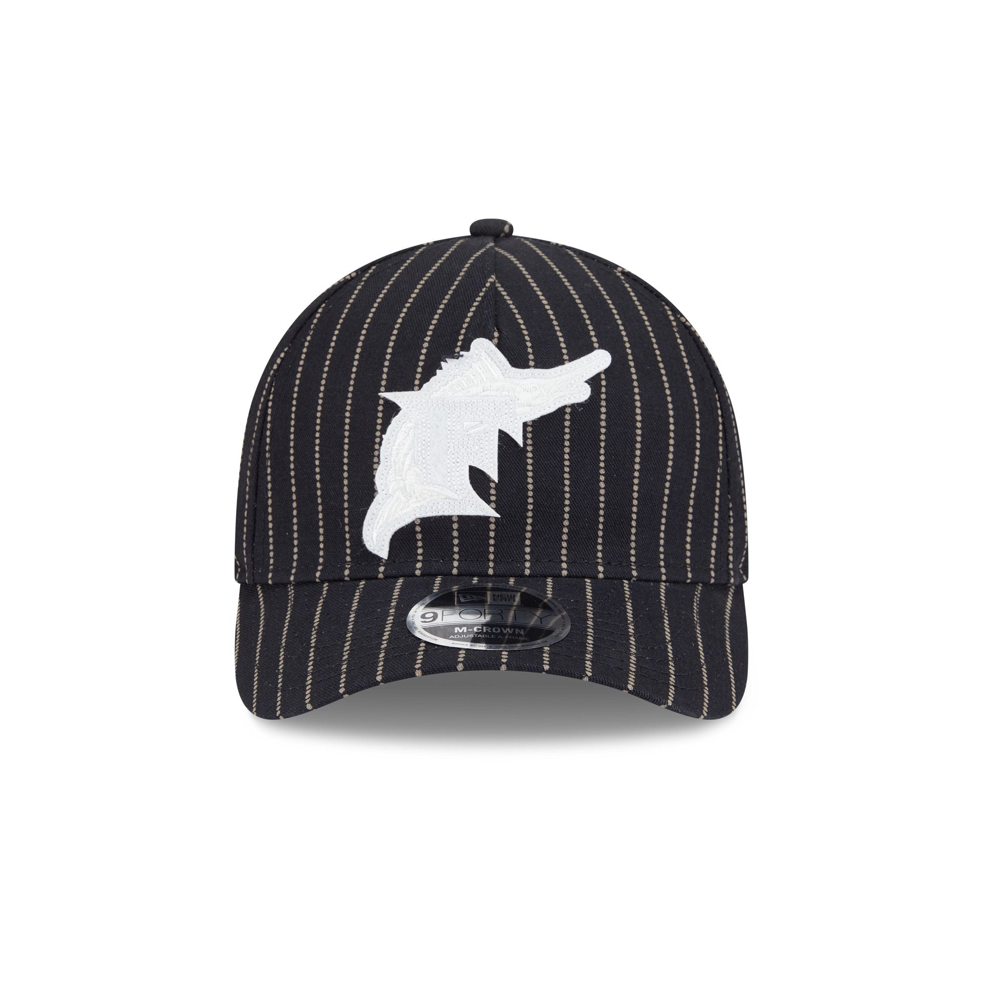 Alternative view of Miami Marlins Dotted Pinstripe 9Forty M-Crown A-Frame Adjustable Hat