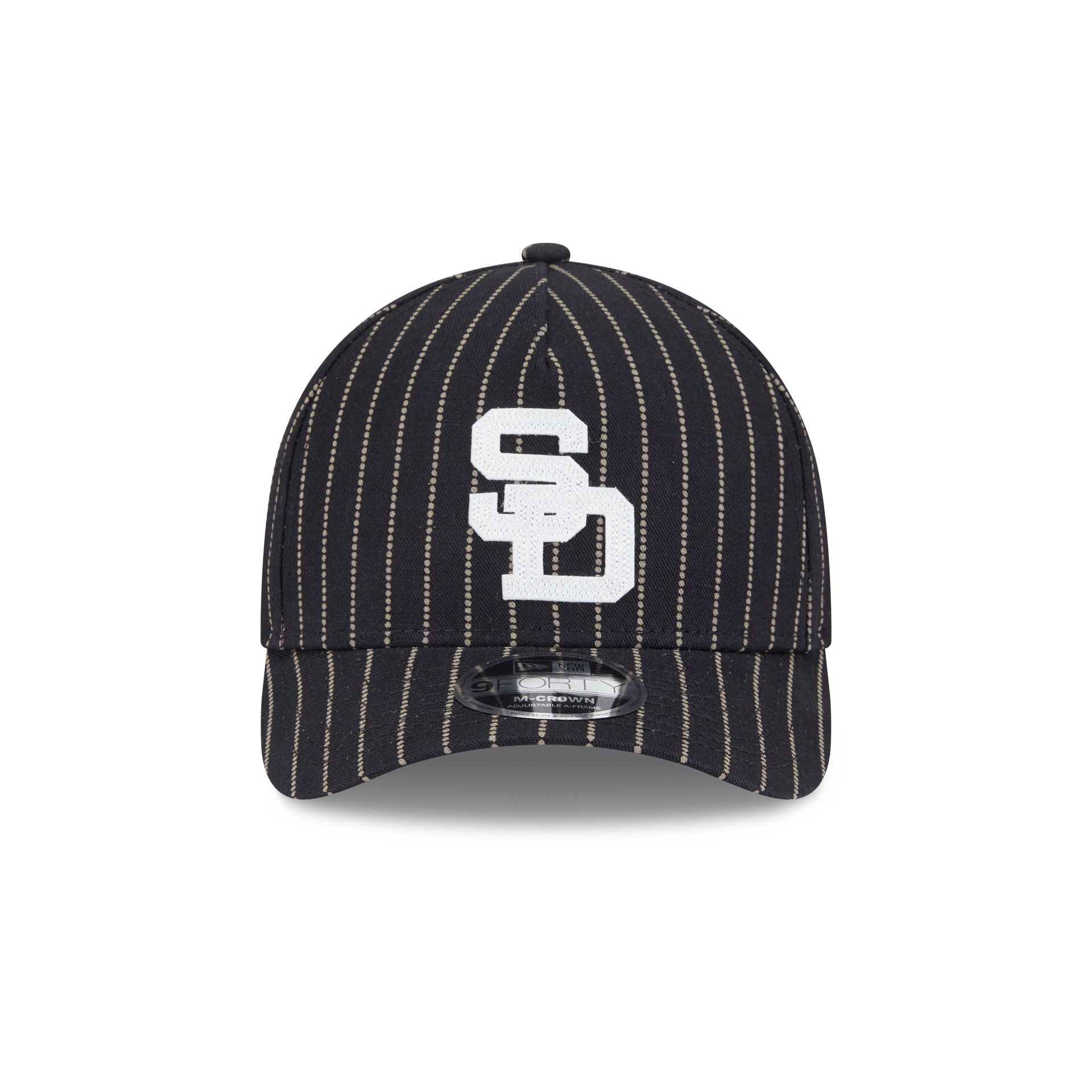 Alternative view of San Diego Padres Dotted Pinstripe 9Forty M-Crown A-Frame Adjustable Hat