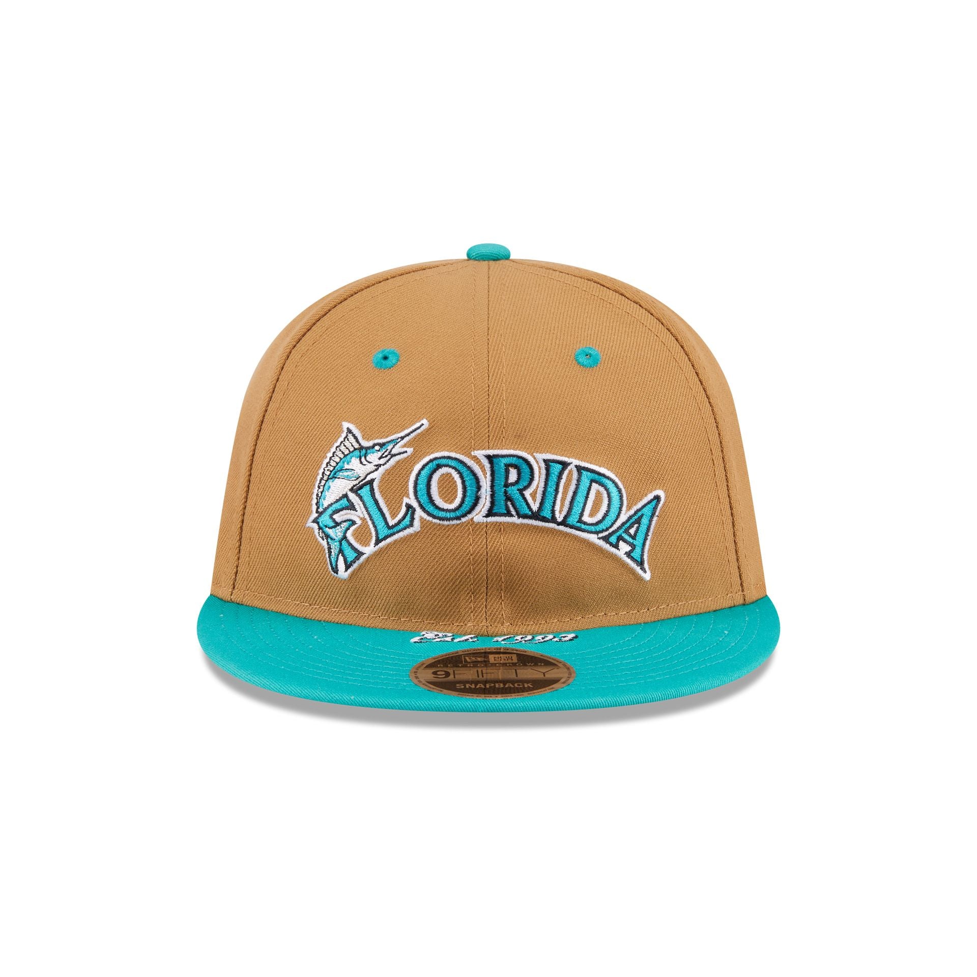 Alternative view of Miami Marlins Wheat Retro Crown 9Fifty Snapback Hat