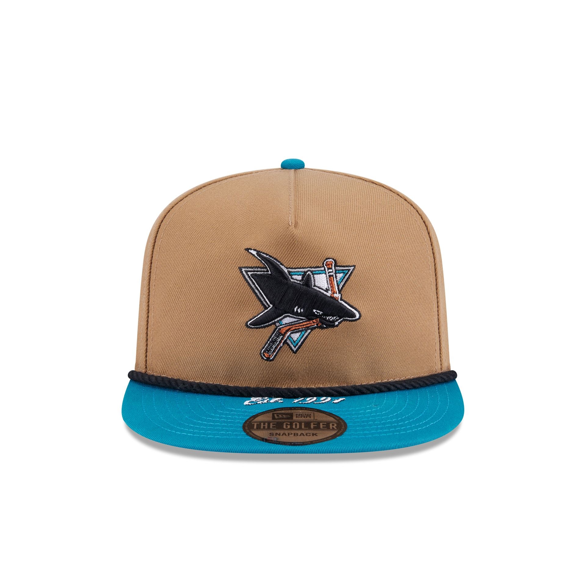Alternative view of San Jose Sharks Khaki Rope Golfer Hat