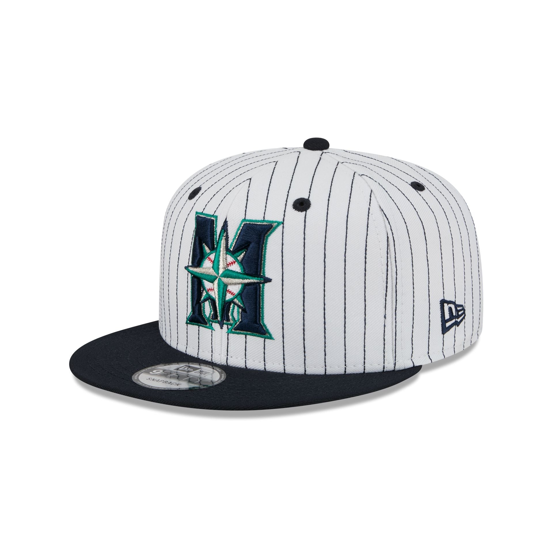 Seattle Mariners Deceptor Pinstripe 9Fifty Snapback Hat - Image 3