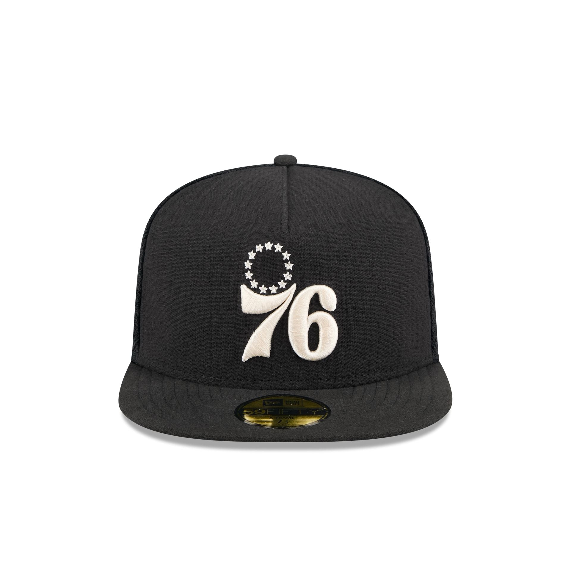 Alternative view of Philadelphia 76Ers Black Mesh 59Fifty A-Frame Fitted Hat