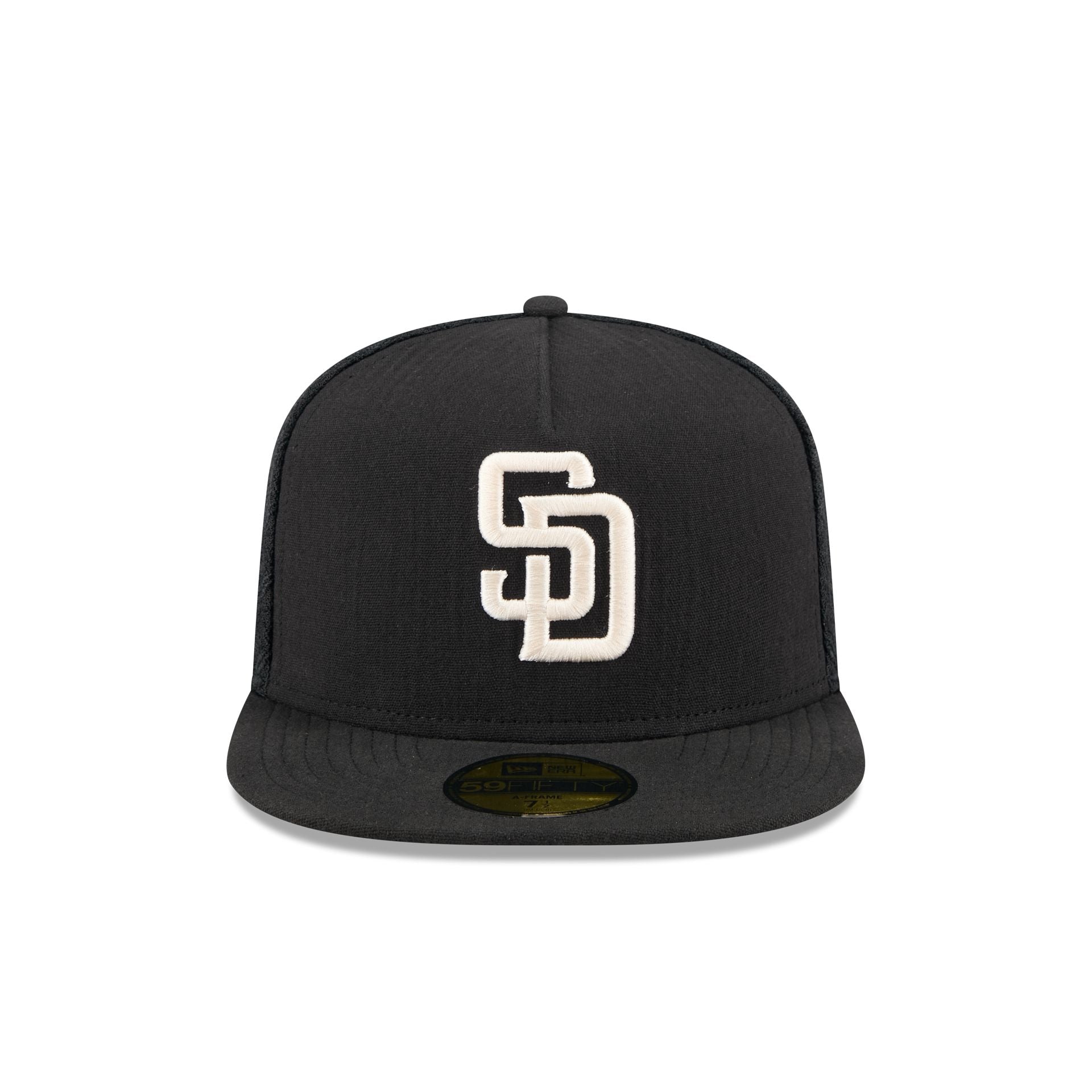 Alternative view of San Diego Padres Black Mesh 59Fifty A-Frame Fitted Hat