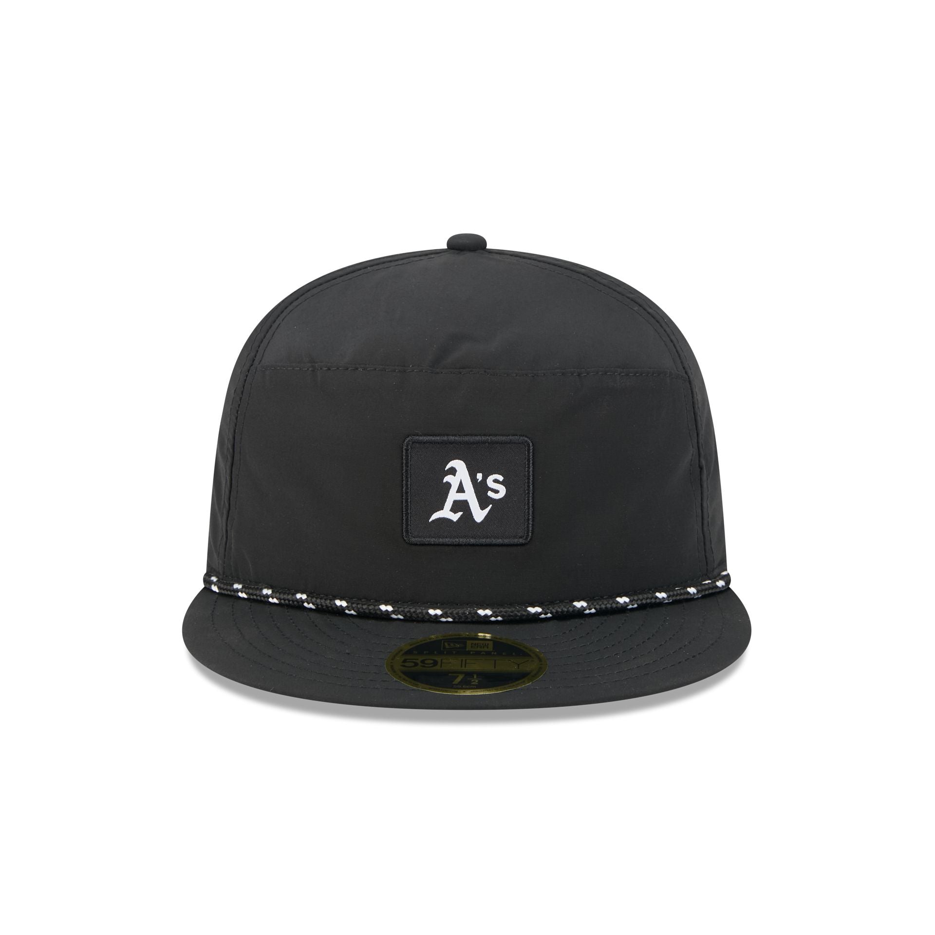 Alternative view of Oakland Athletics Black Poly Rope Split Panel 59Fifty Fitted Hat