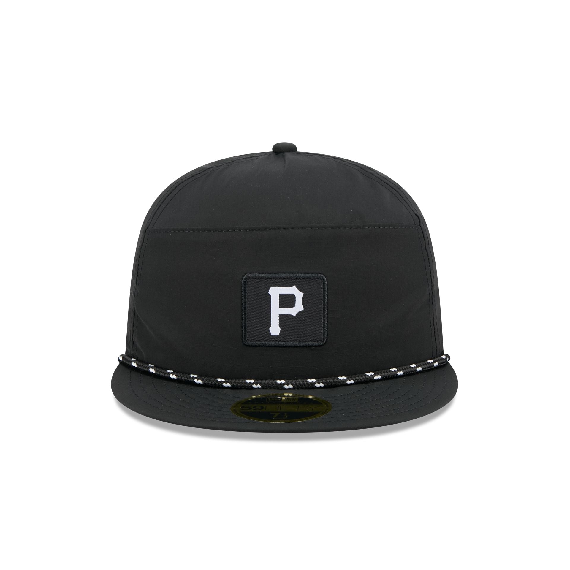 Alternative view of Pittsburgh Pirates Black Poly Rope Split Panel 59Fifty Fitted Hat