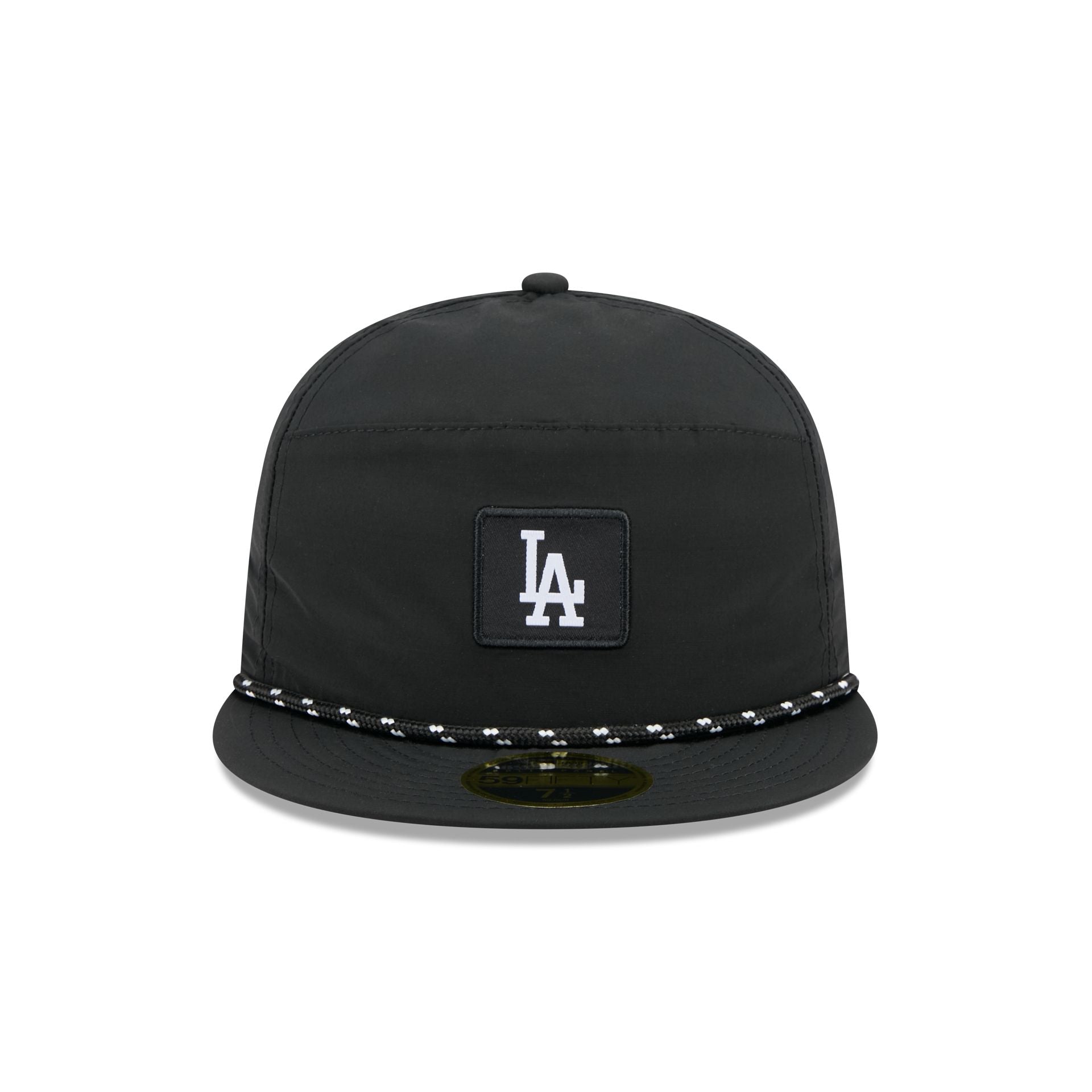 Alternative view of Los Angeles Dodgers Black Poly Rope Split Panel 59Fifty Fitted Hat
