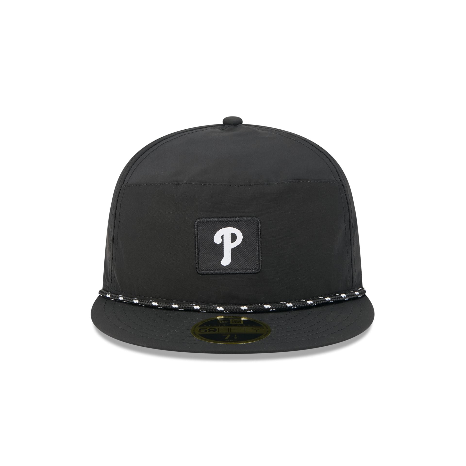 Alternative view of Philadelphia Phillies Black Poly Rope Split Panel 59Fifty Fitted Hat