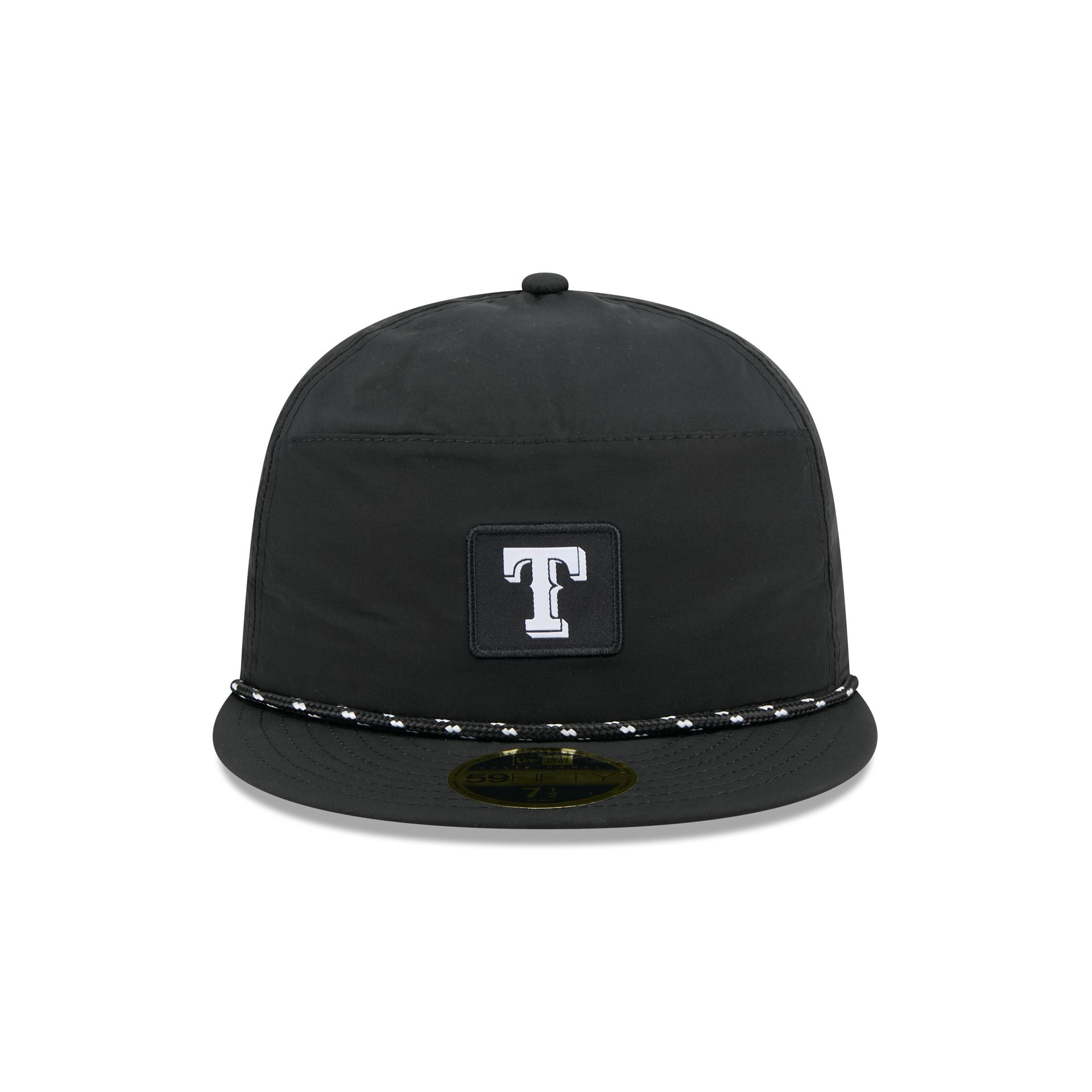Alternative view of Texas Rangers Black Poly Rope Split Panel 59Fifty Fitted Hat
