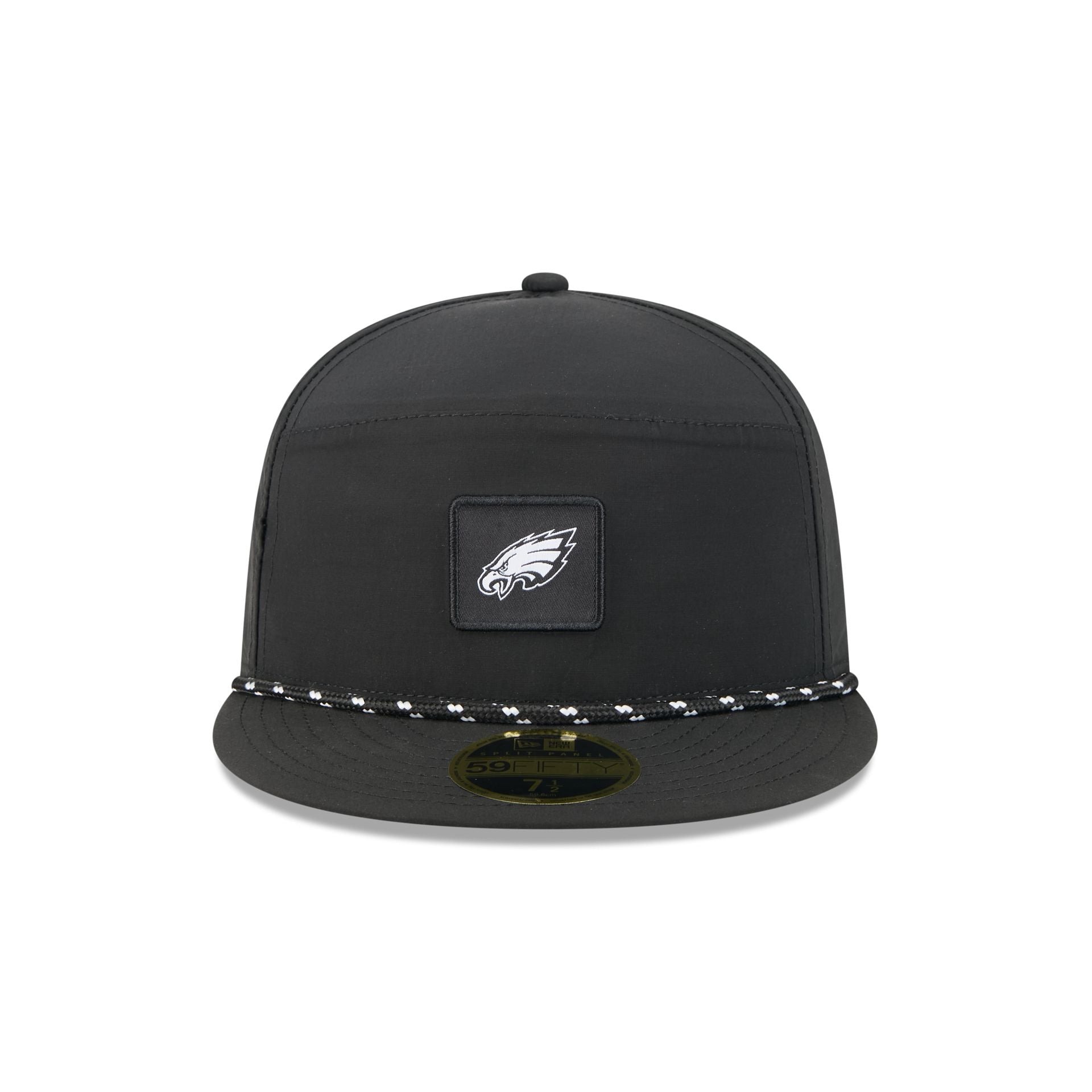 Alternative view of Philadelphia Eagles Black Poly Rope Split Panel 59Fifty Fitted Hat