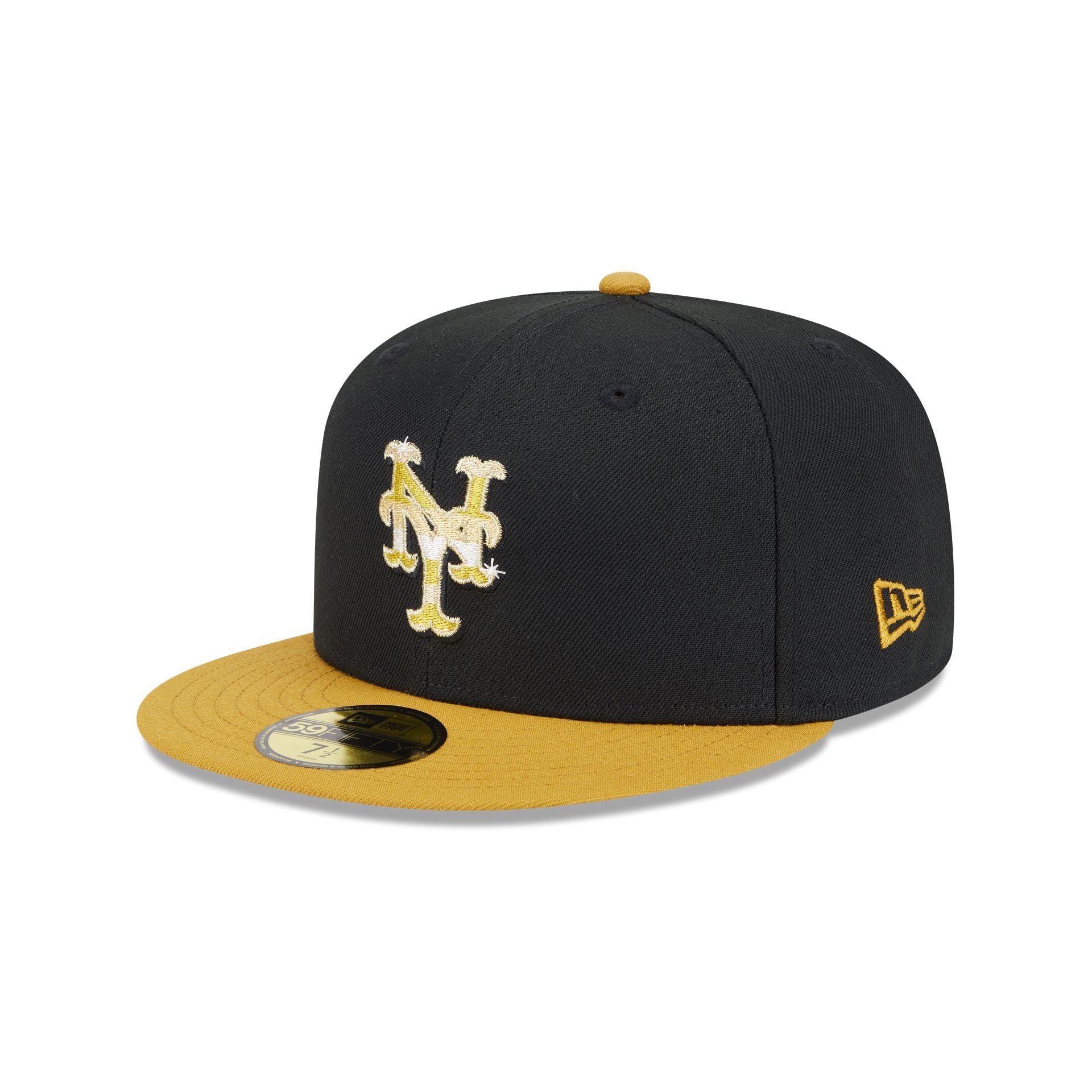 New York Mets Metallic Gold Logo 59Fifty Fitted Hat