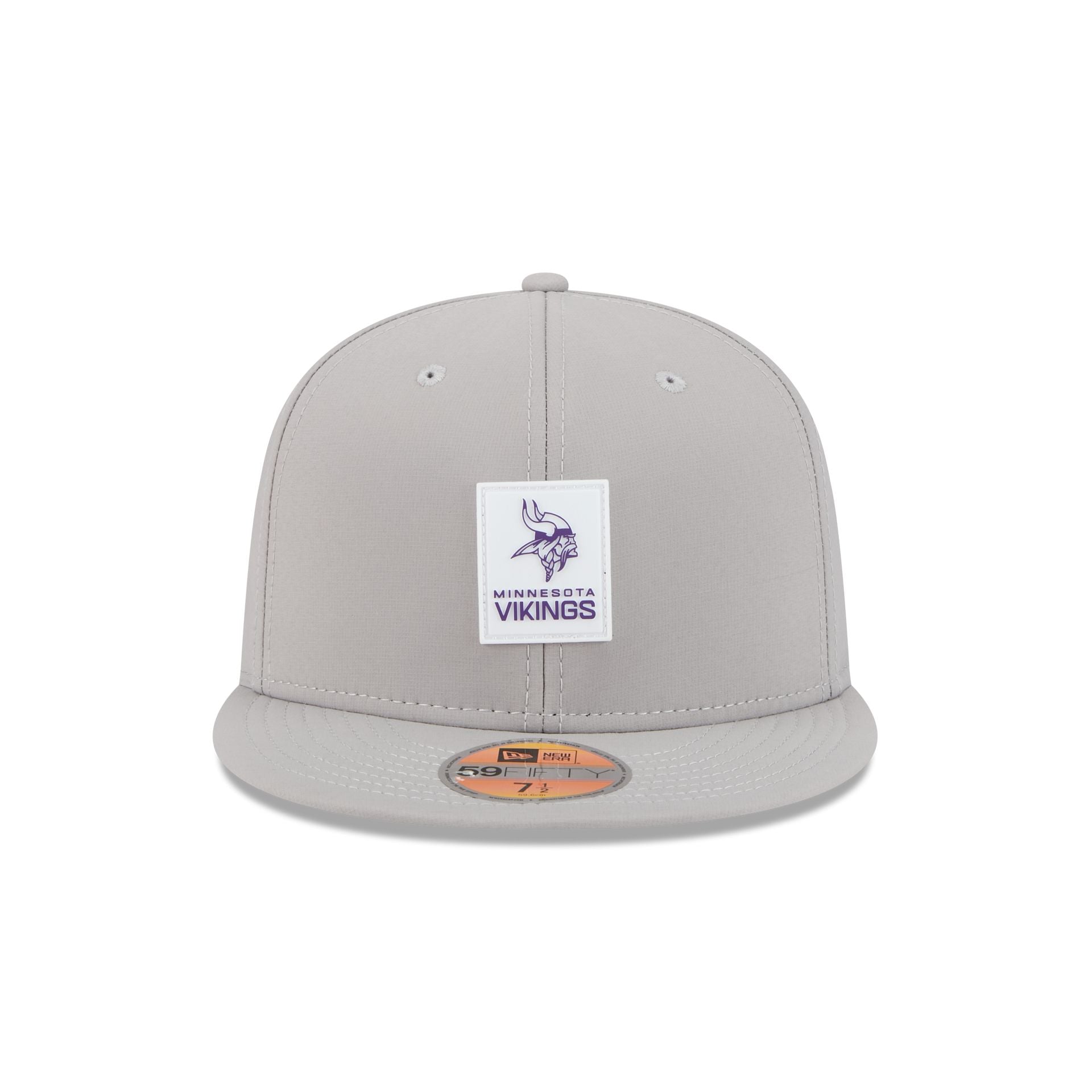 Alternative view of Minnesota Vikings 2025 Sideline Hot Weather Gray 59Fifty Fitted Hat