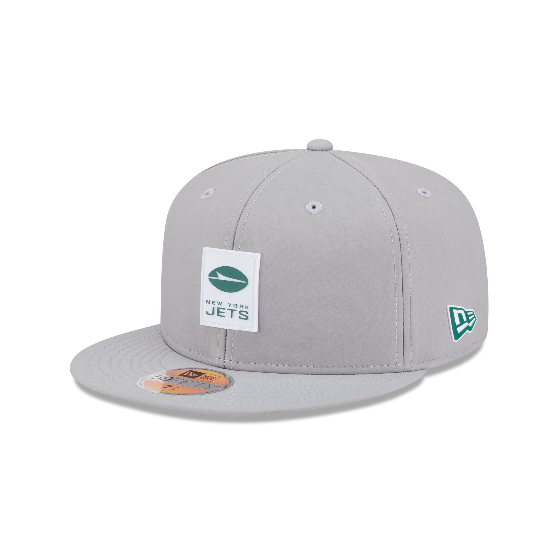 New York Jets 2025 Sideline Hot Weather Gray 59Fifty Fitted Hat