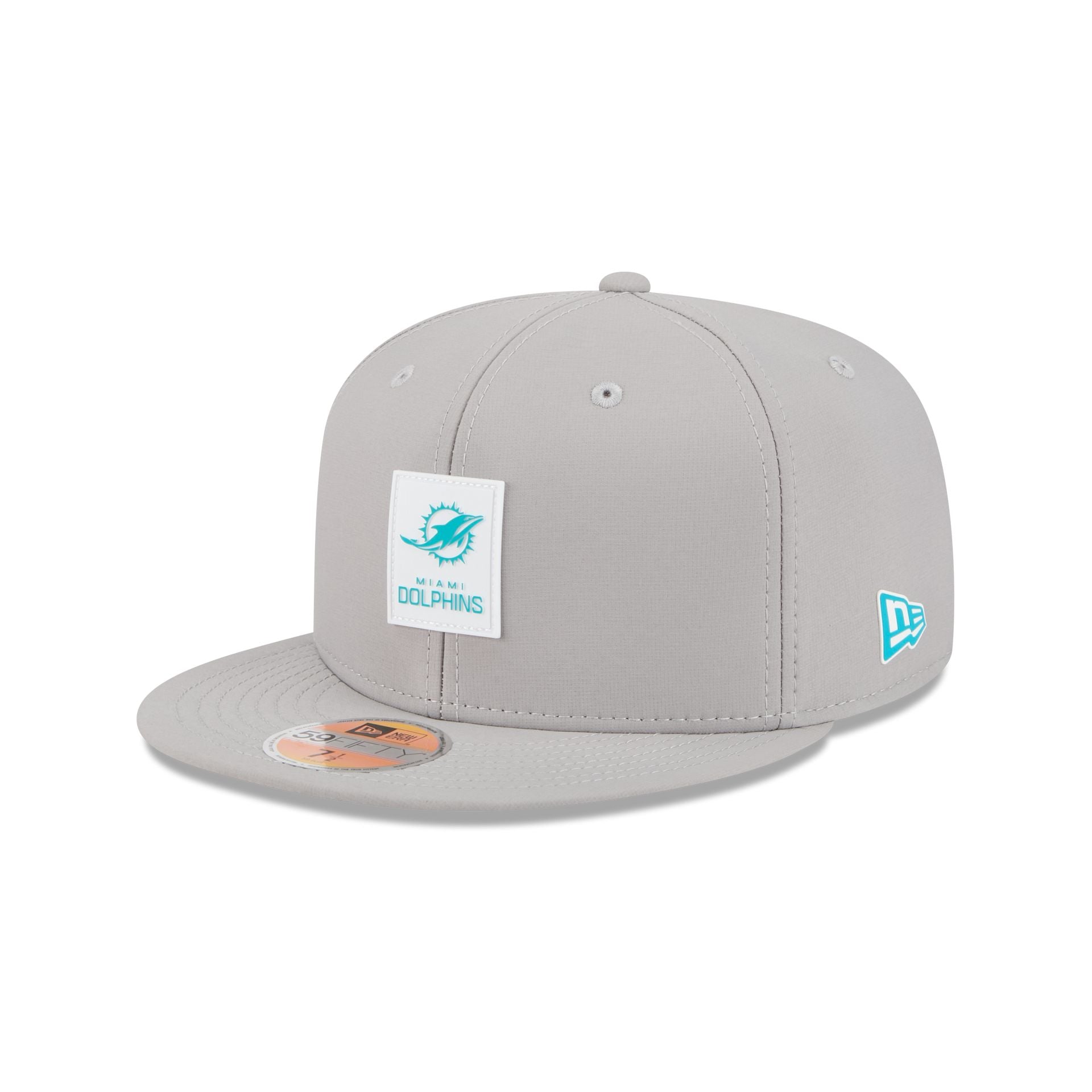 Miami Dolphins 2025 Sideline Hot Weather Gray 59Fifty Fitted Hat