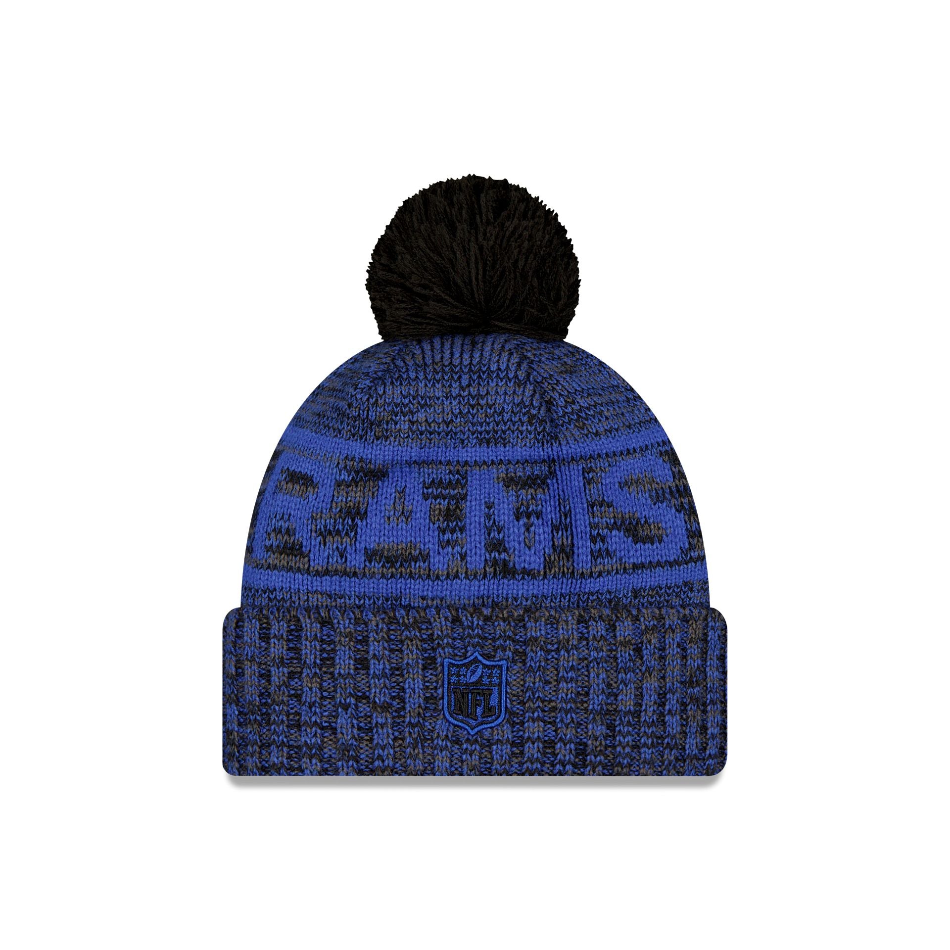 Alternative view of Los Angeles Rams 2025 Sideline Cold Weather Black Pom Knit Hat
