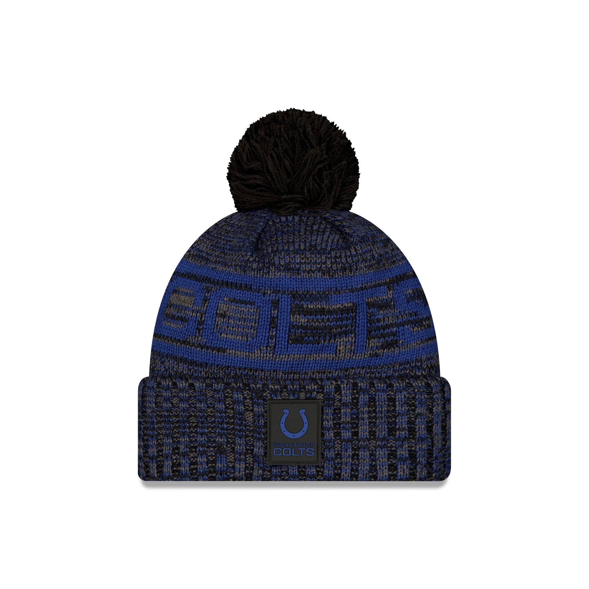 Indianapolis Colts 2025 Sideline Cold Weather Black Pom Knit Hat