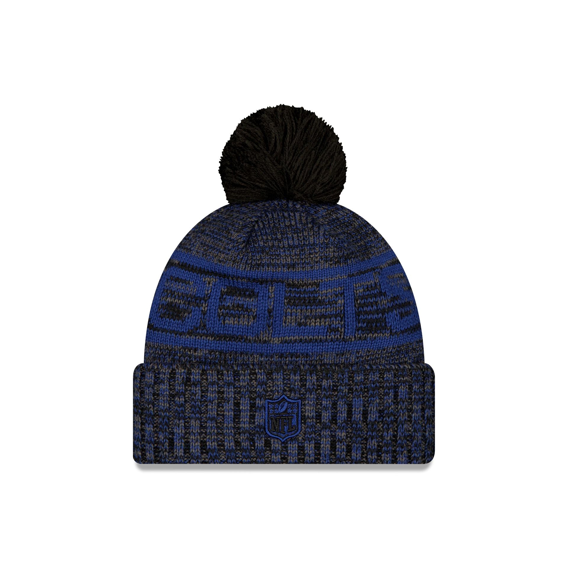 Alternative view of Indianapolis Colts 2025 Sideline Cold Weather Black Pom Knit Hat