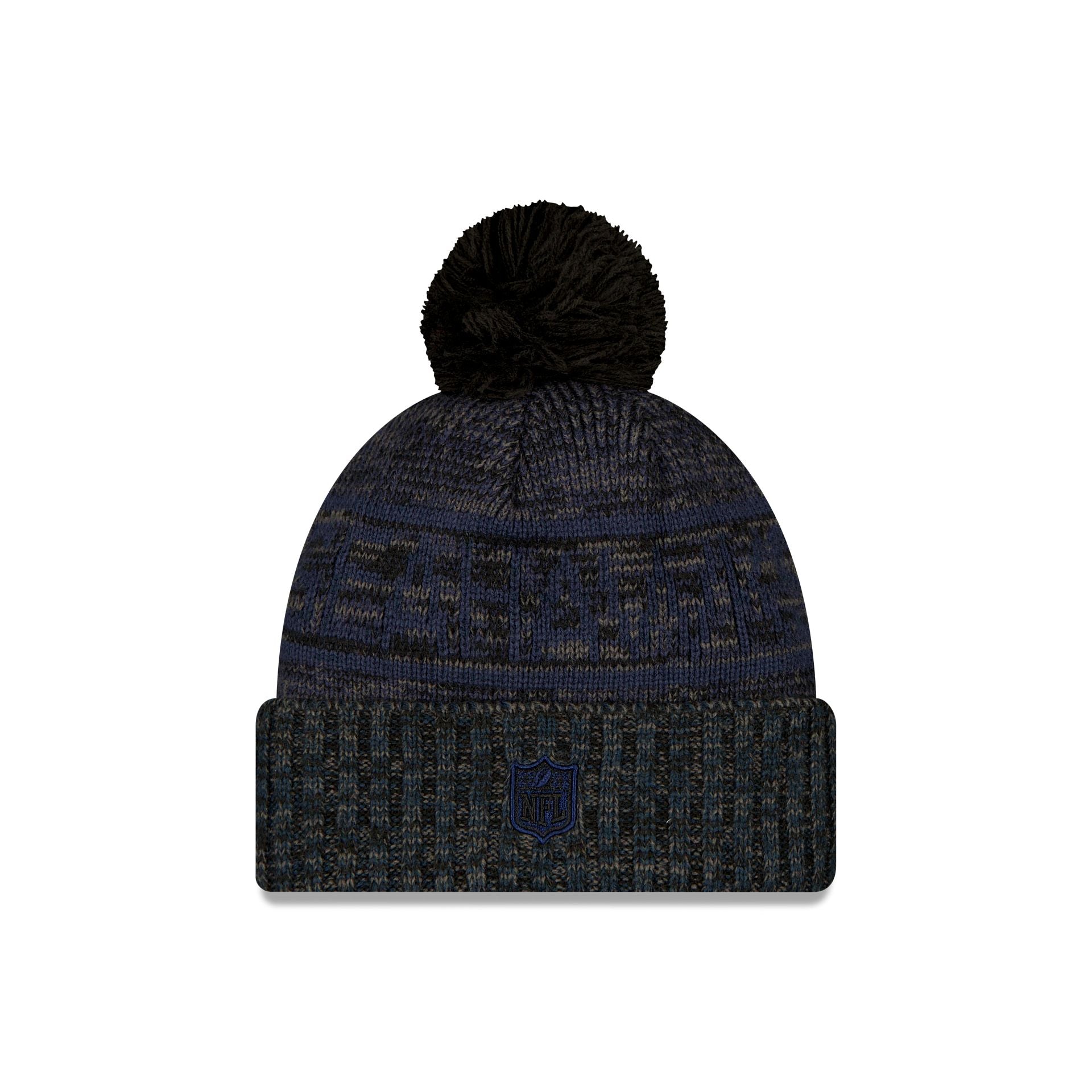 Alternative view of Seattle Seahawks 2025 Sideline Cold Weather Black Pom Knit Hat
