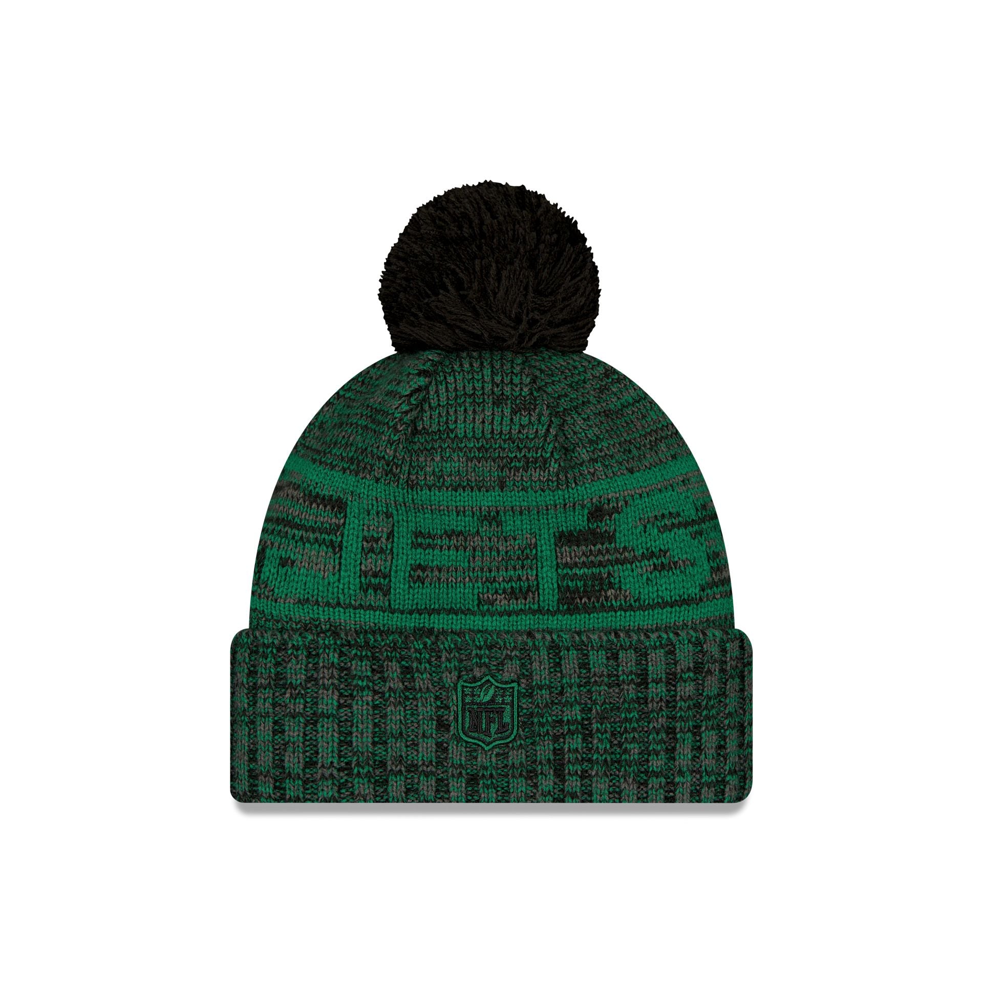Alternative view of New York Jets 2025 Sideline Cold Weather Black Pom Knit Hat