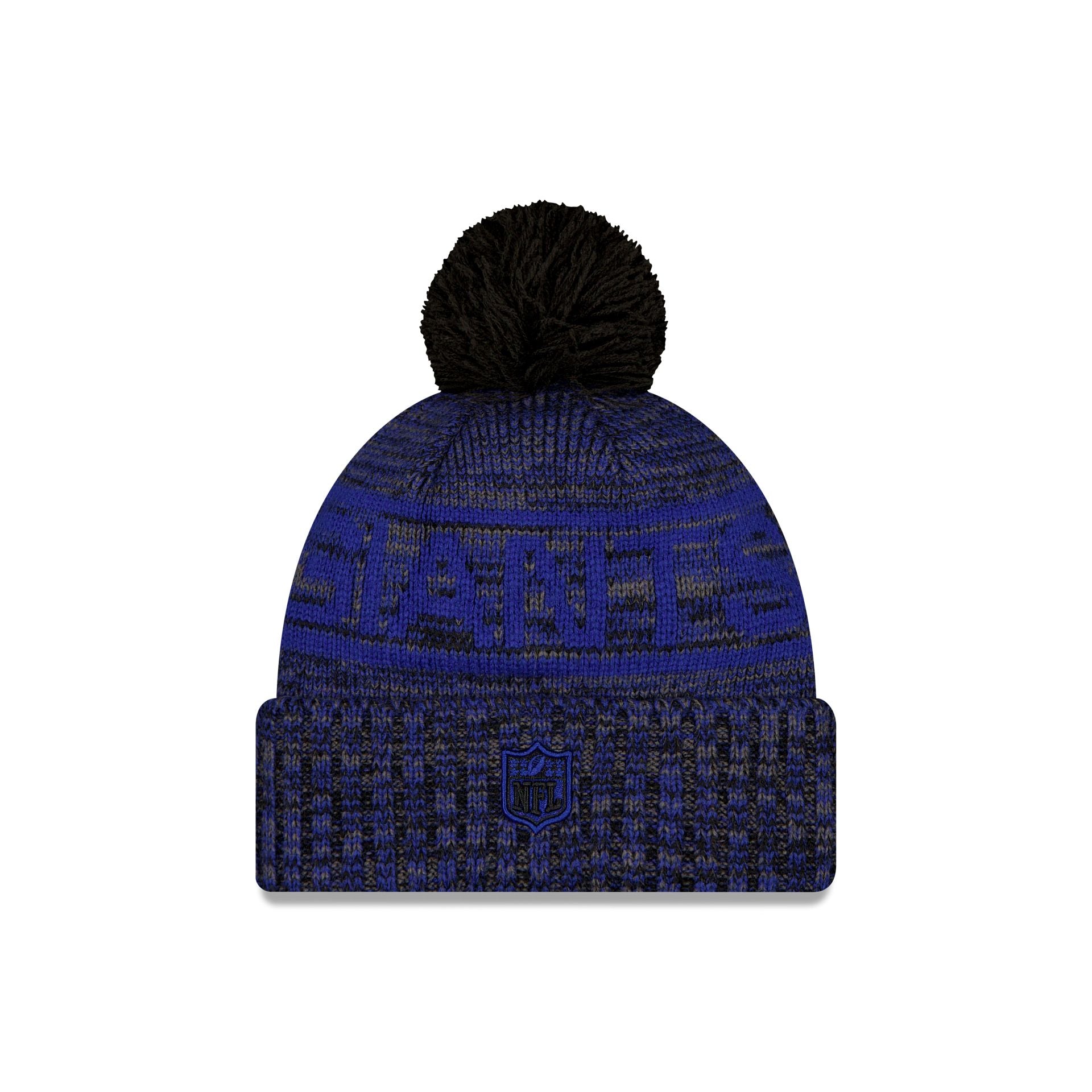 Alternative view of New York Giants 2025 Sideline Cold Weather Black Pom Knit Hat