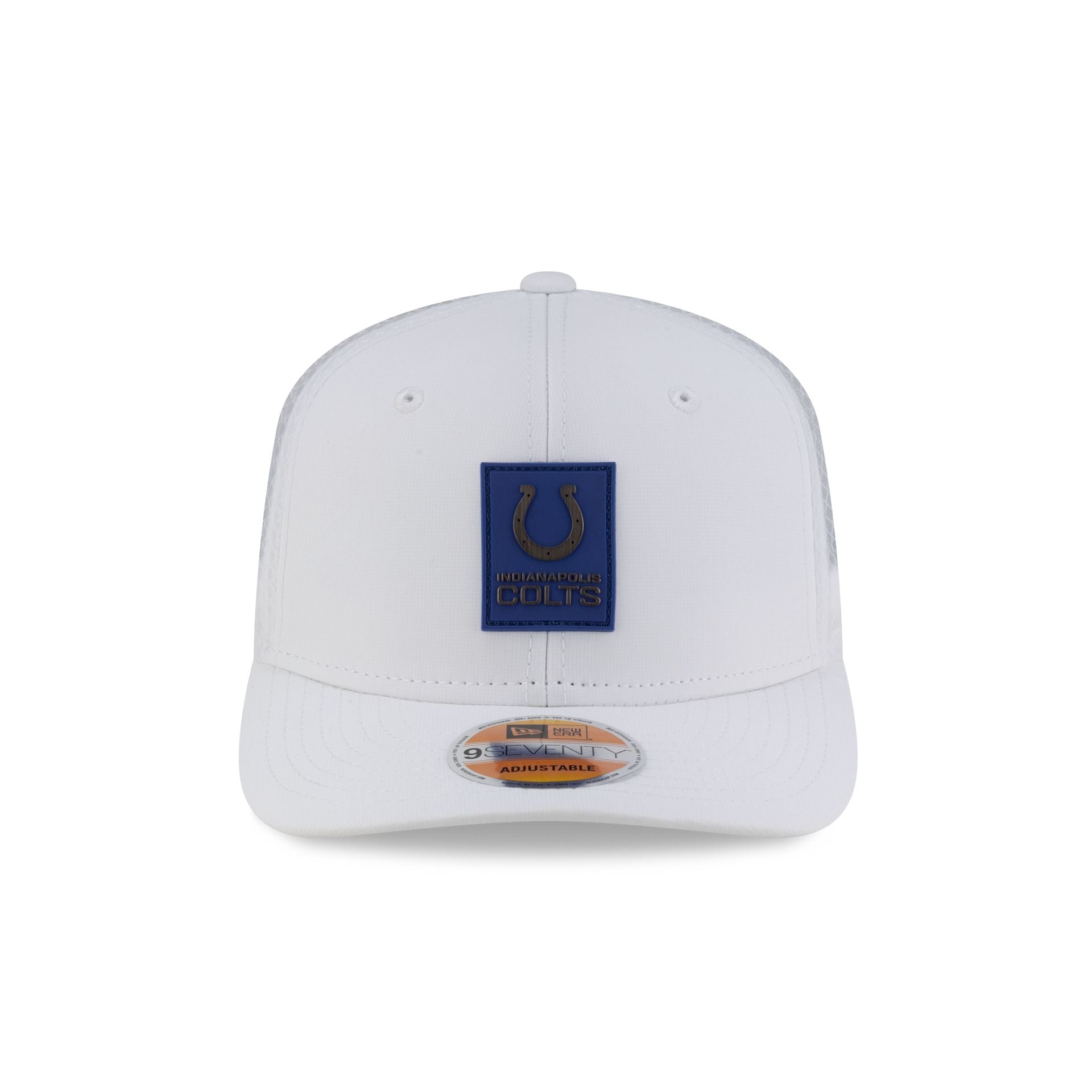 Alternative view of Indianapolis Colts 2025 Sideline Hot Weather White 9Seventy Trucker Hat