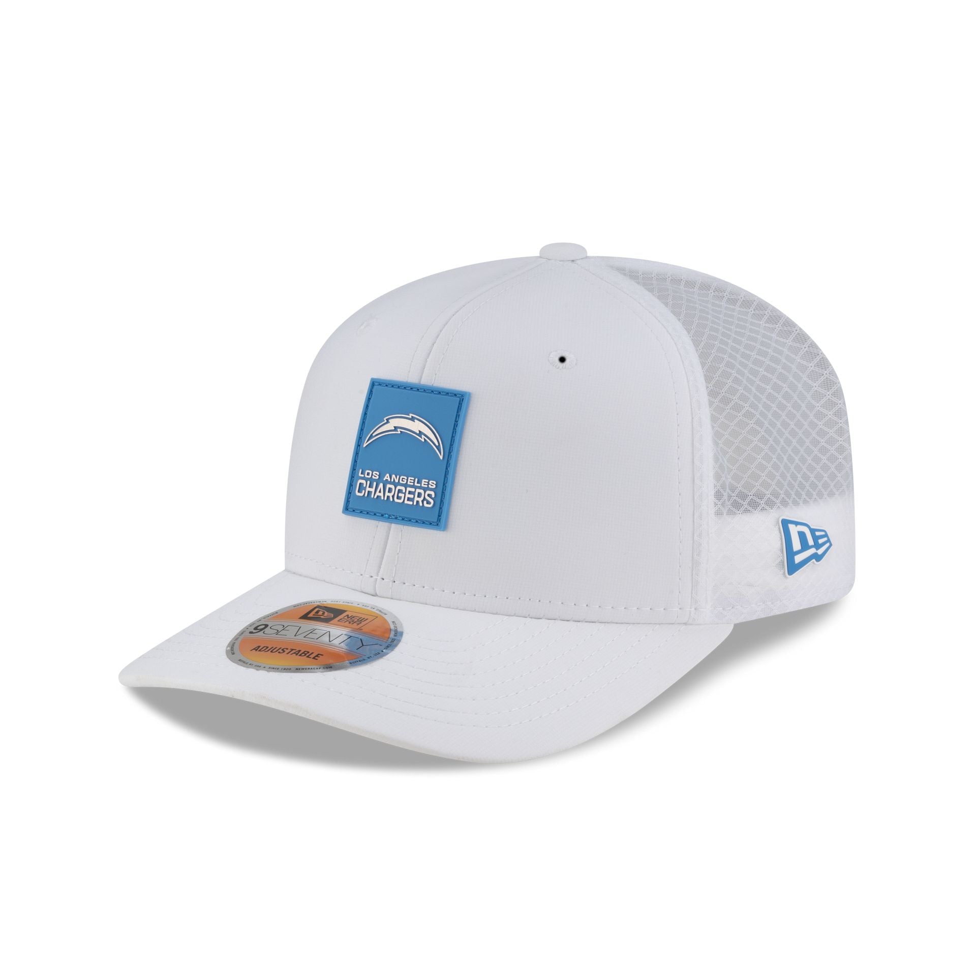 Los Angeles Chargers 2025 Sideline Hot Weather White 9Seventy Trucker Hat