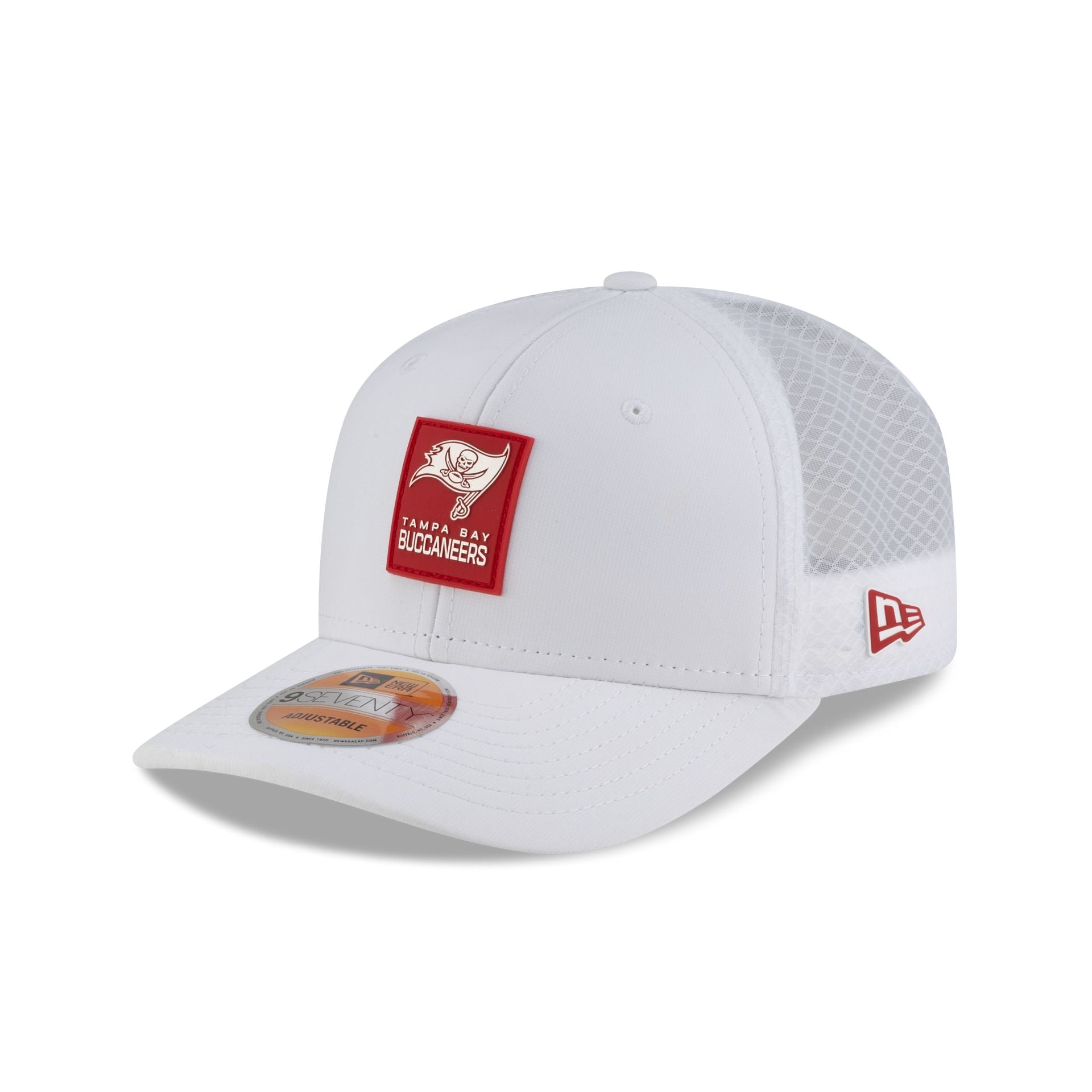 Tampa Bay Buccaneers 2025 Sideline Hot Weather White 9Seventy Trucker Hat
