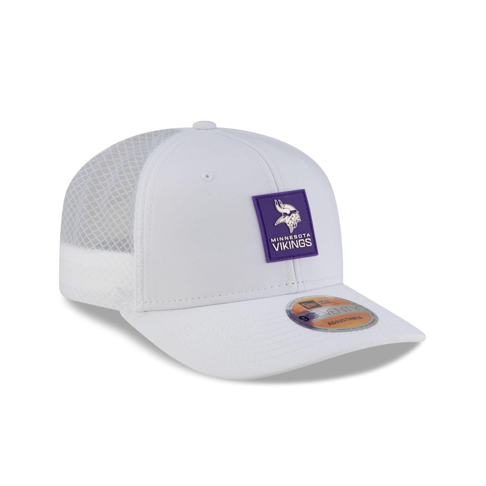 Minnesota Vikings 2025 Sideline Hot Weather White 9Seventy Trucker Hat - Image 3
