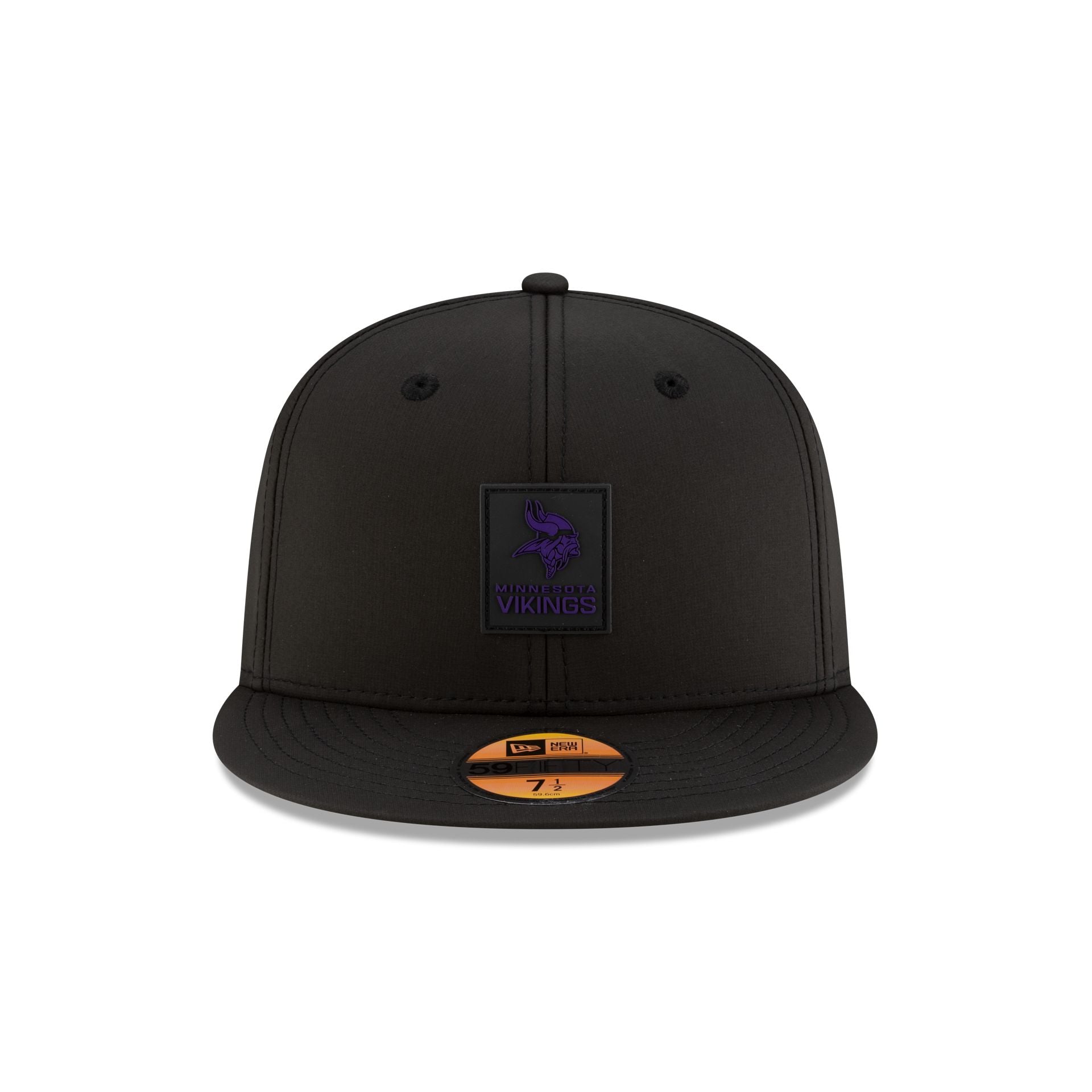 Alternative view of Minnesota Vikings 2025 Sideline Hot Weather Black 59Fifty Fitted Hat