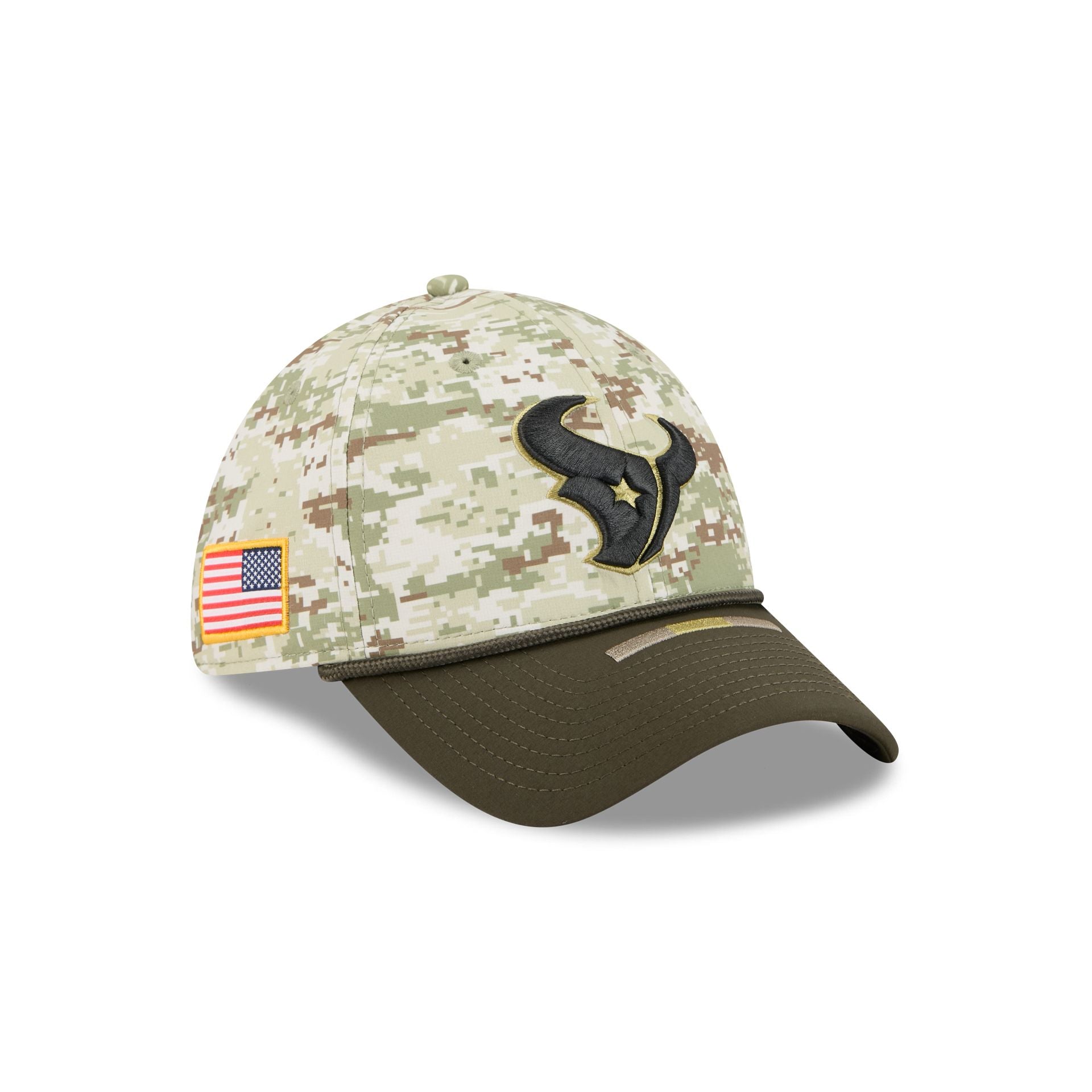 Houston Texans 2025 Salute To Service Digi Camo 39Thirty Stretch Fit Hat