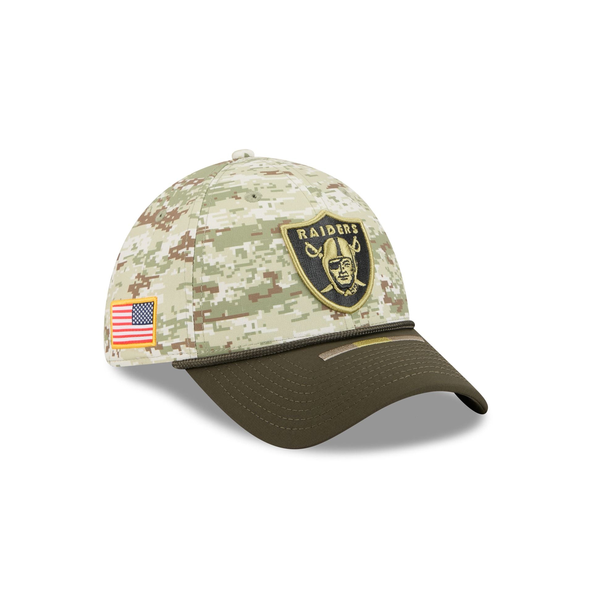 Las Vegas Raiders 2025 Salute To Service Digi Camo 39Thirty Stretch Fit Hat