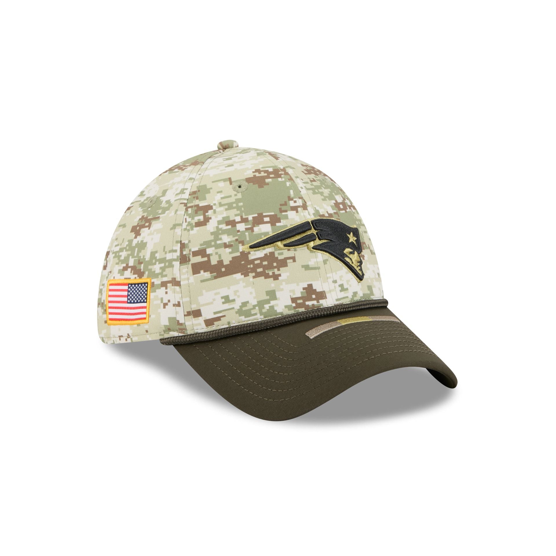 New England Patriots 2025 Salute To Service Digi Camo 39Thirty Stretch Fit Hat