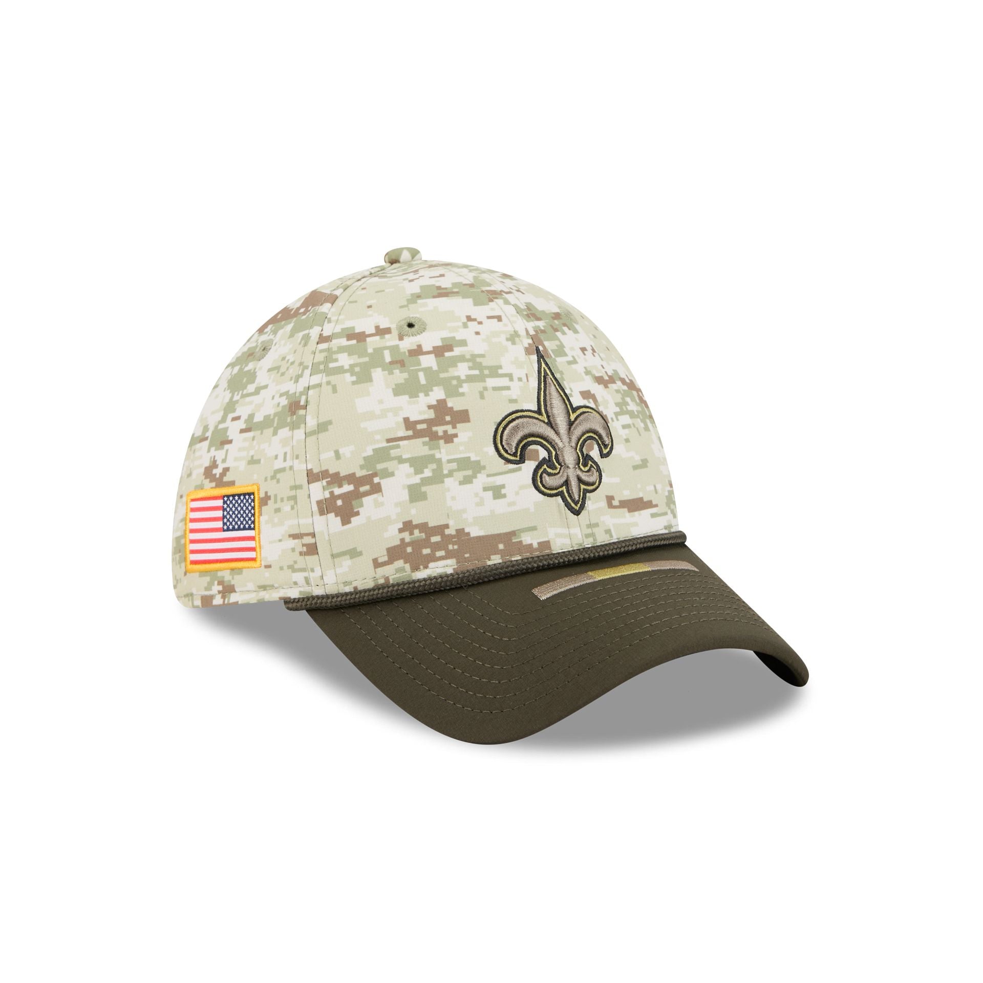New Orleans Saints 2025 Salute To Service Digi Camo 39Thirty Stretch Fit Hat